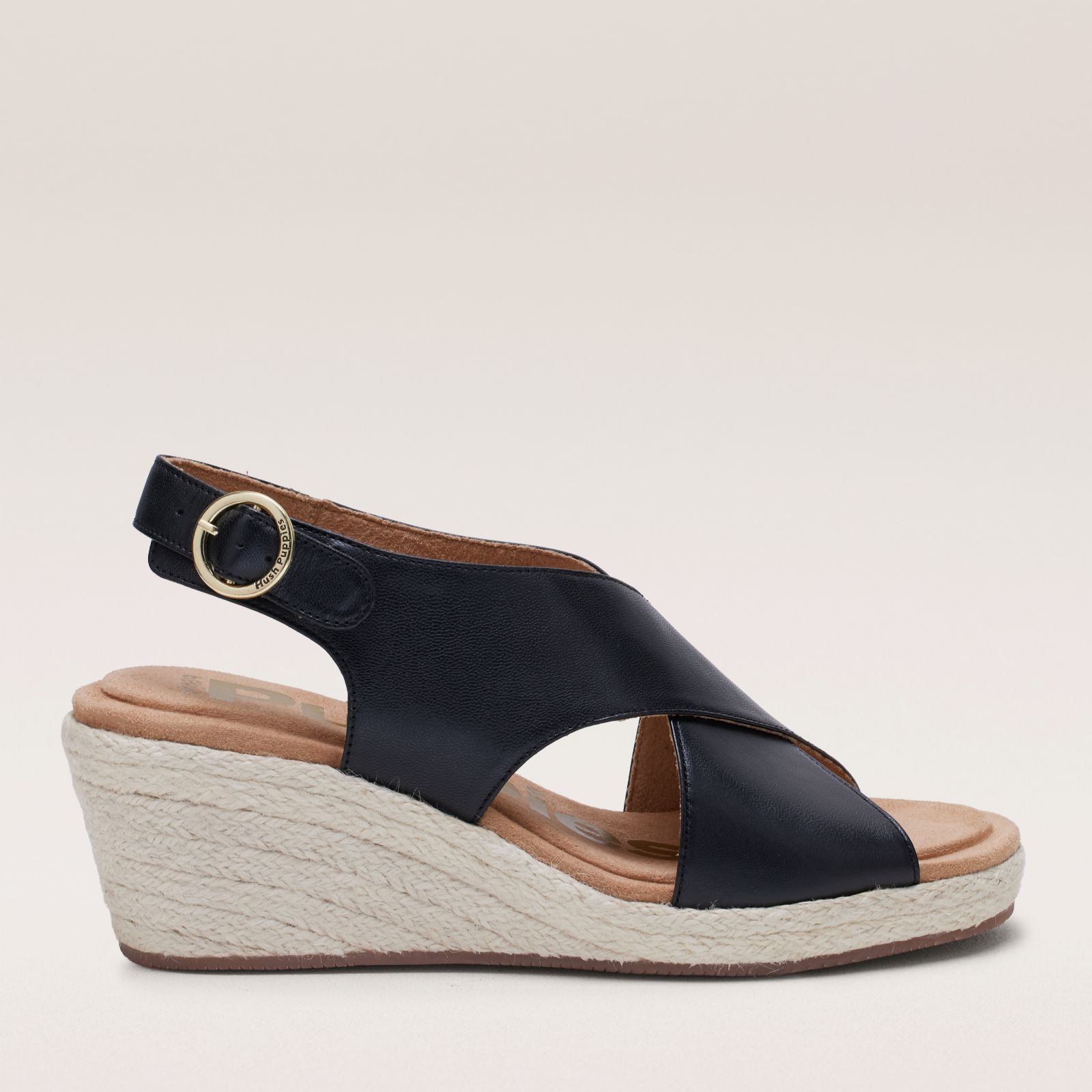 Hush Puppies Willow Rattan Back Stap Wedge