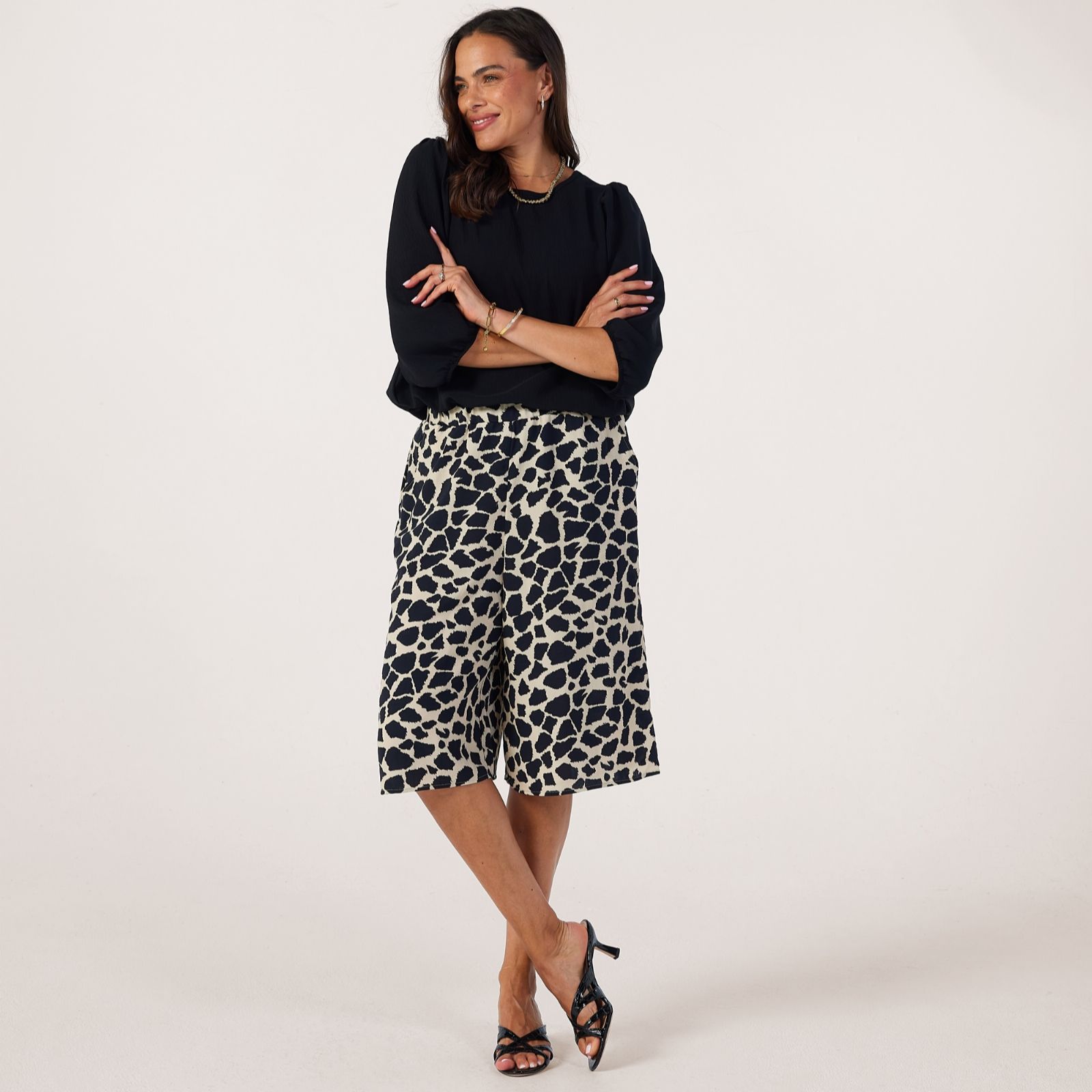 Kim & Co Printed Poplin Shorts With Pockets