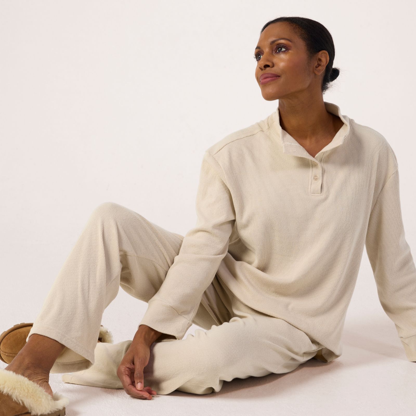 Cozee Home Waffle Funnel Neck Set