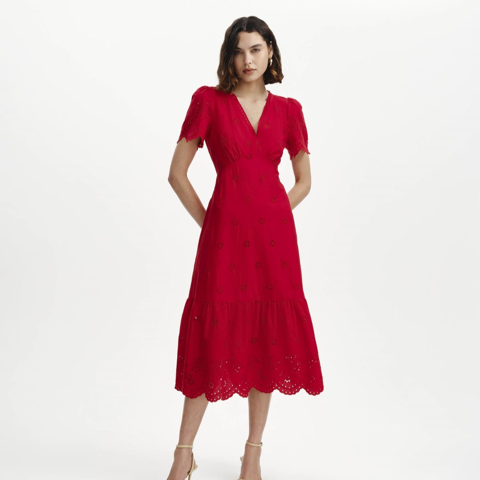 Finery London Quinn Cotton Broderie Dress Petite