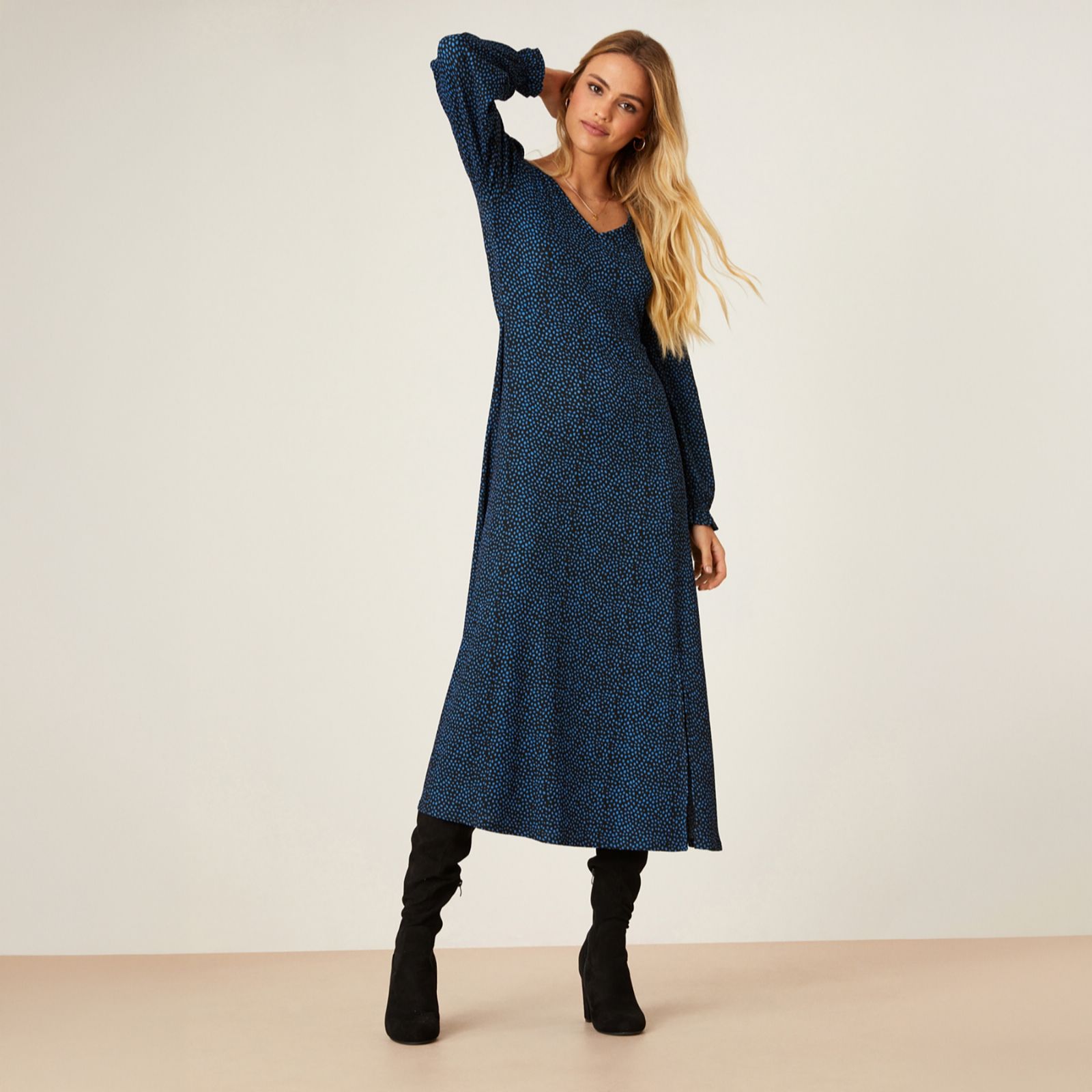 Dorothy Perkins Printed V Neck Midi Dress