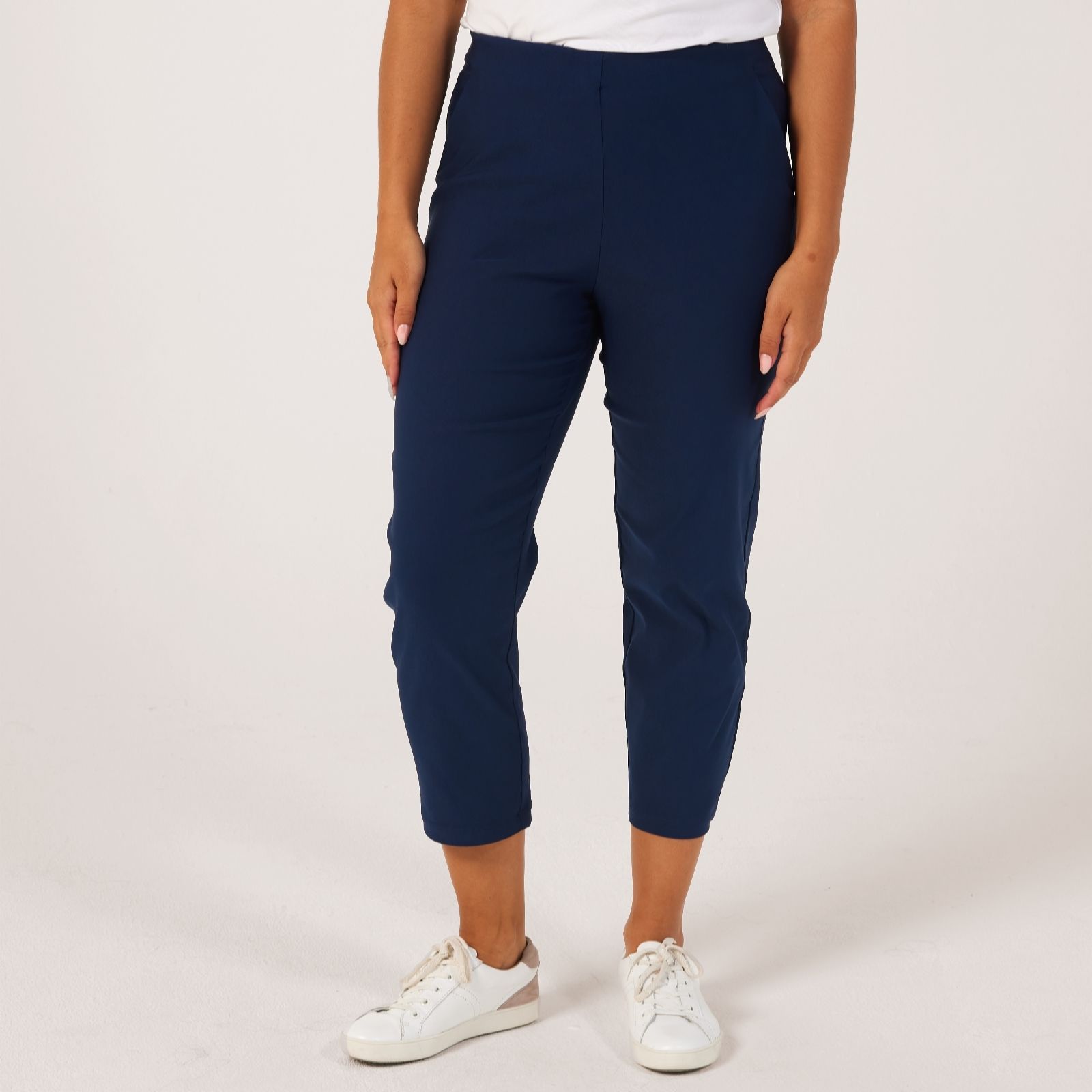 Kim & Co Soft Millennium Narrow Leg Crop Trousers Petite - QVC UK