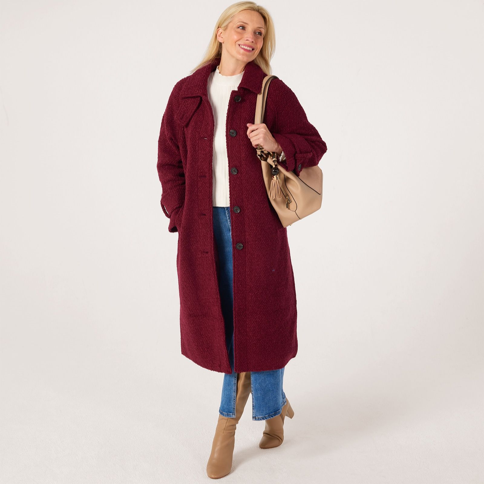 Centigrade Single Breast Boucle Coat