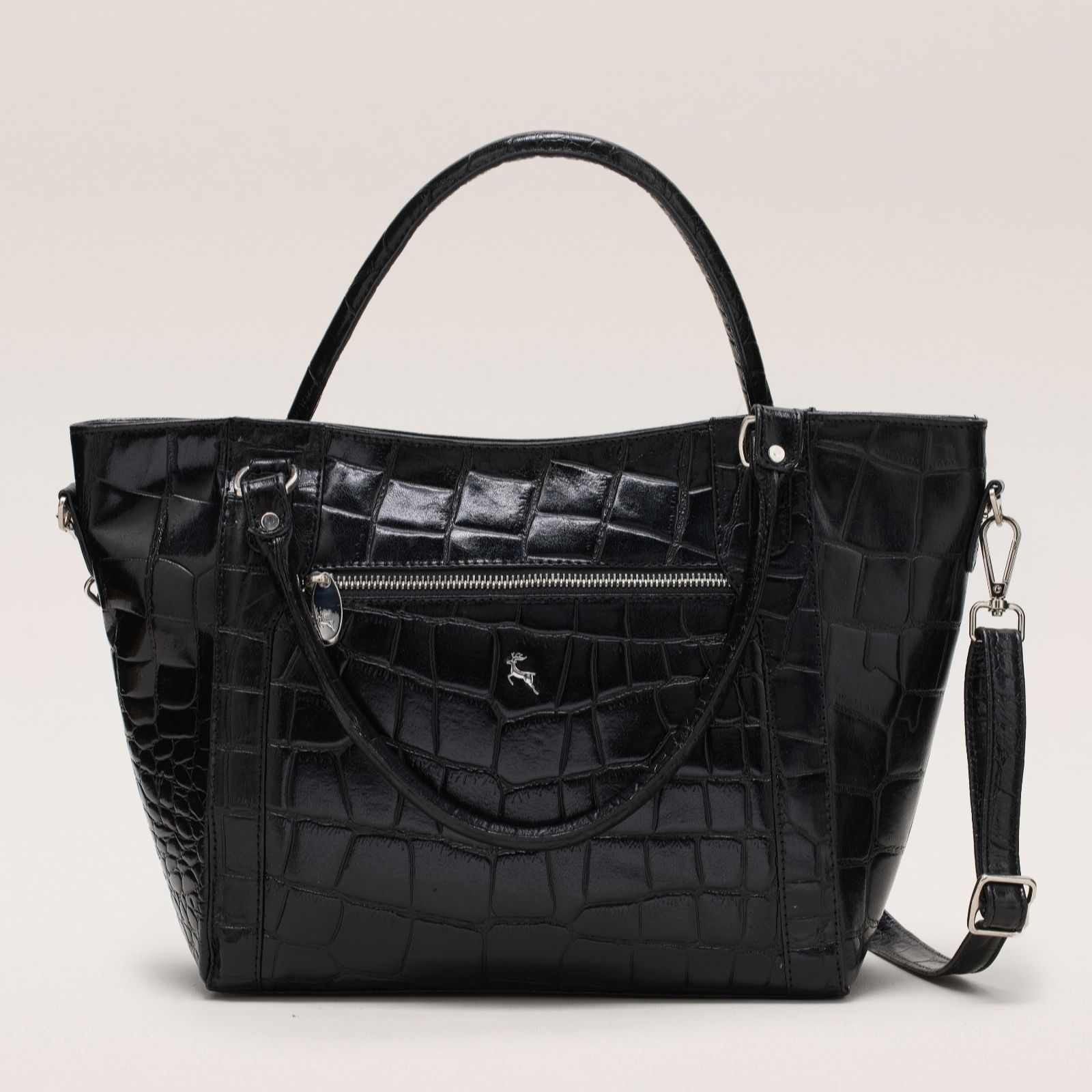 Outlet Ashwood  Linda Large Croc Leather Shoulder Bag