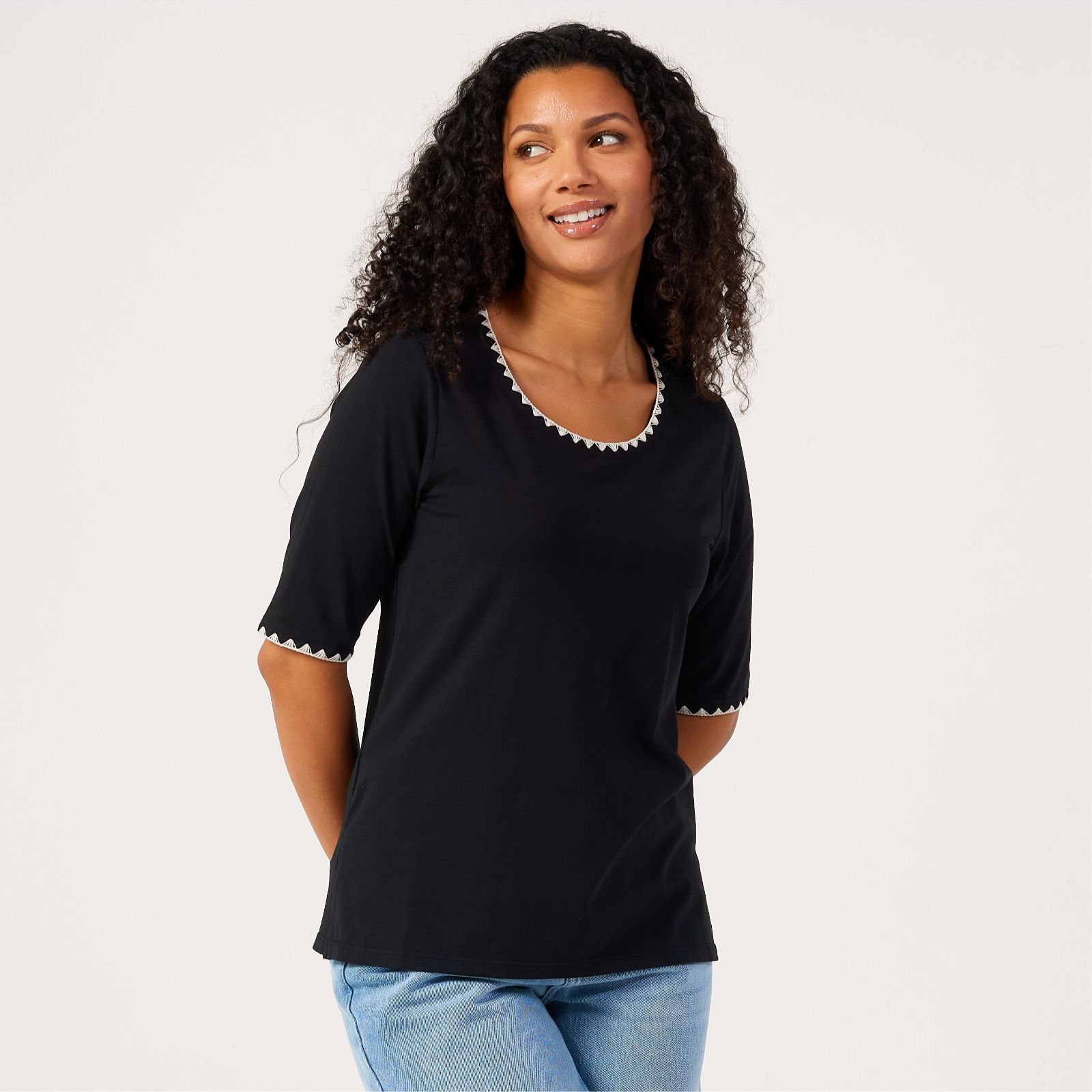 Cuddl Dudds Crochet Trim Tee