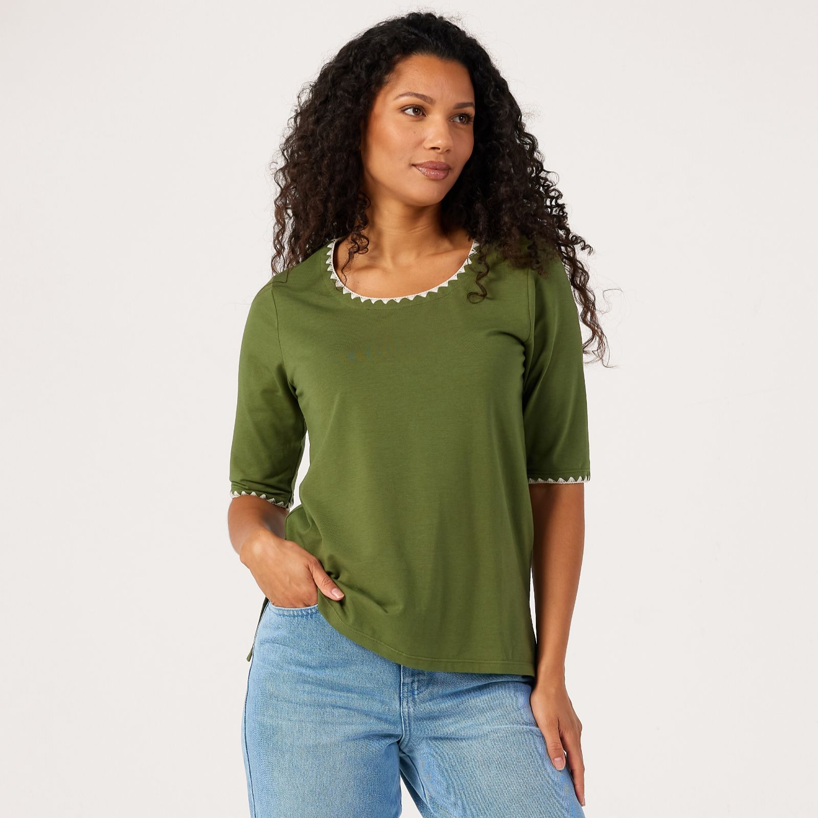 Cuddl Dudds Crochet Trim Tee