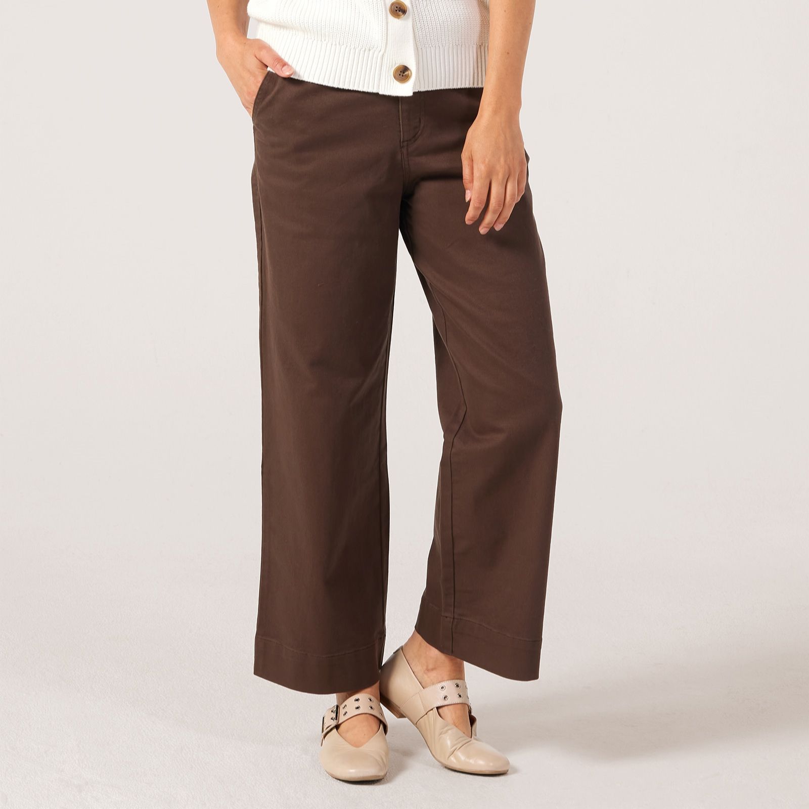 Denim & Co. Twill Wide Leg Jean Standard