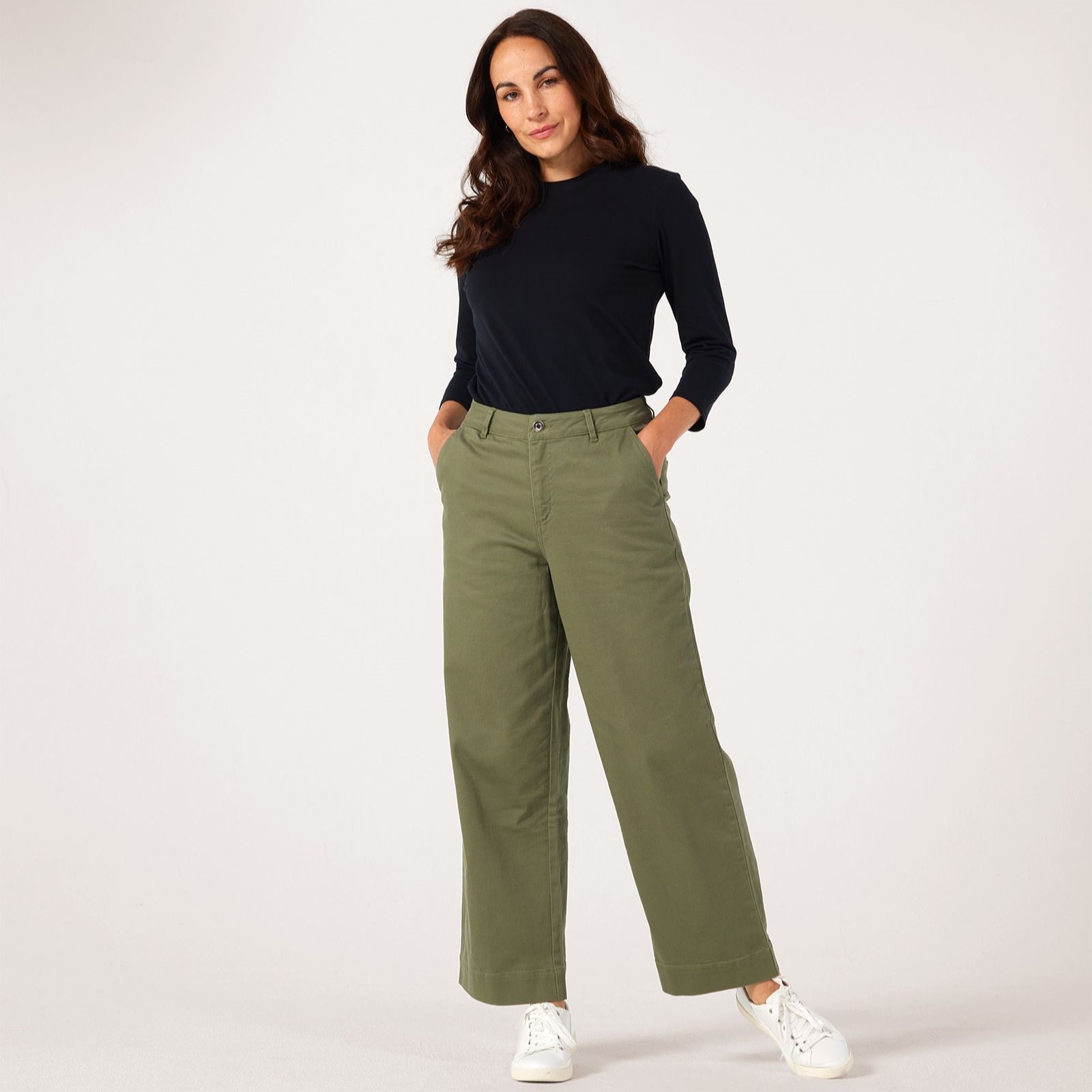 Denim & Co. Twill Wide Leg Jean Standard
