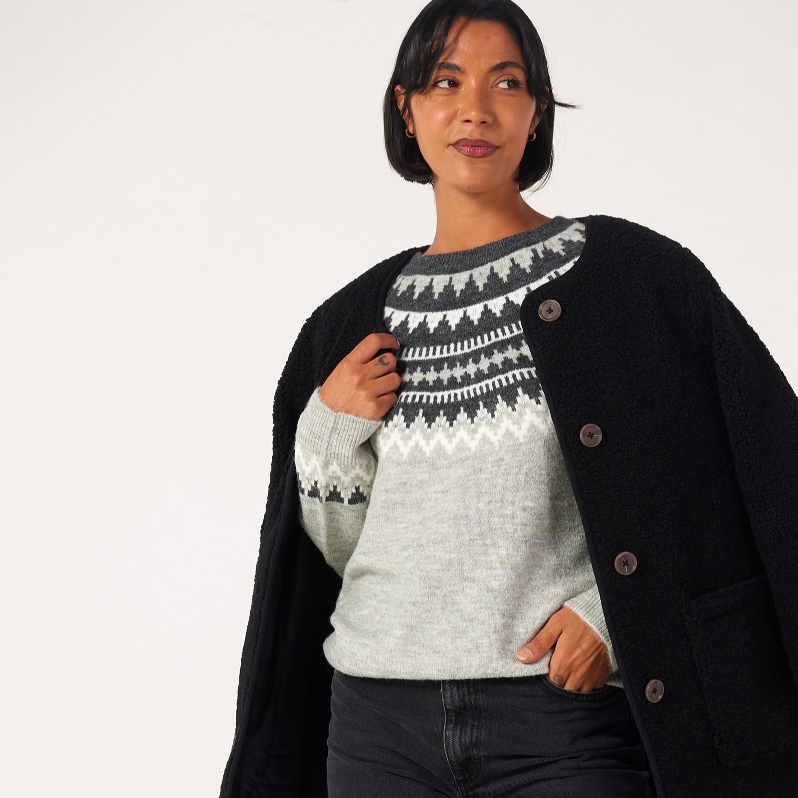 Only Helena Round Neck Fairisle Jumper