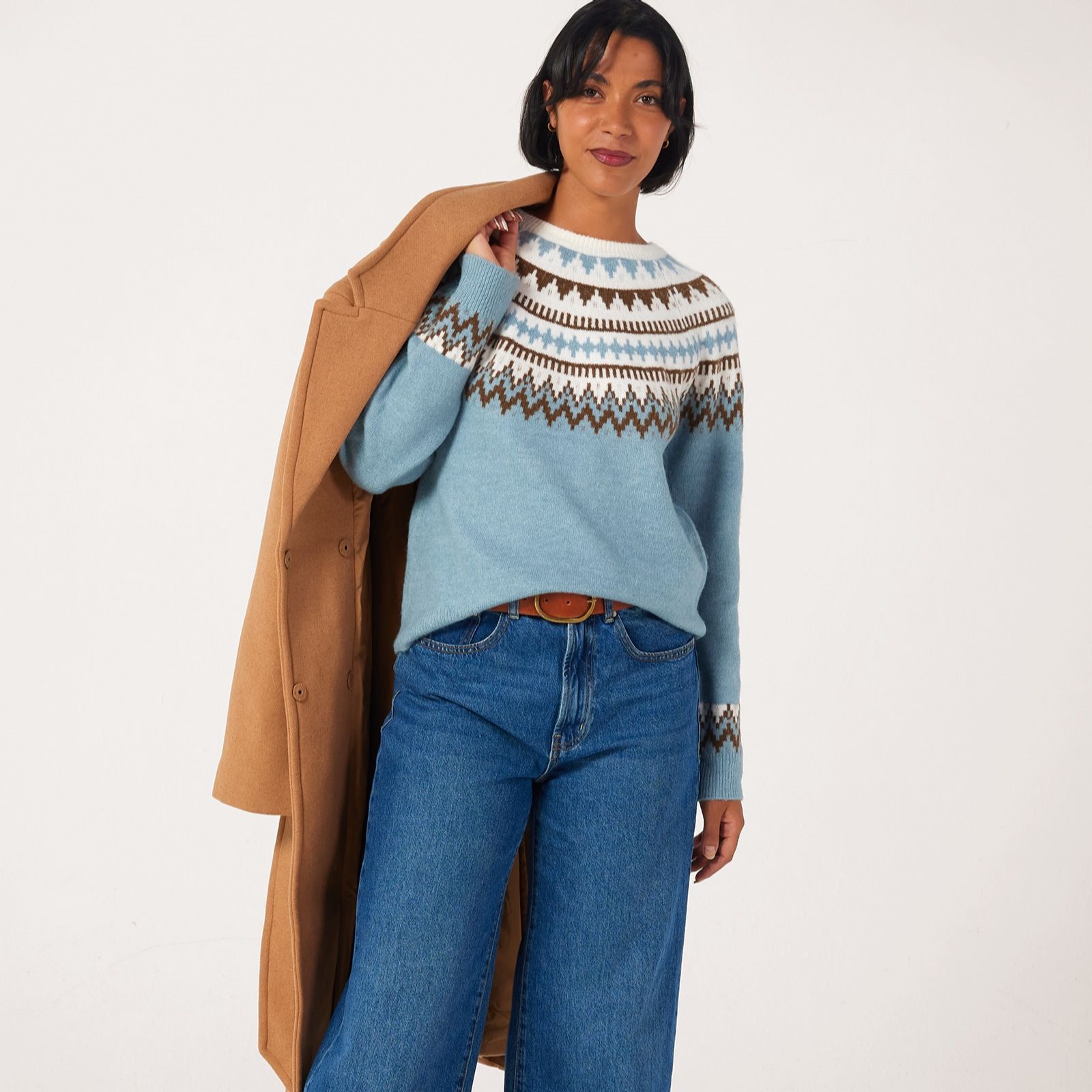 Only Helena Round Neck Fairisle Jumper