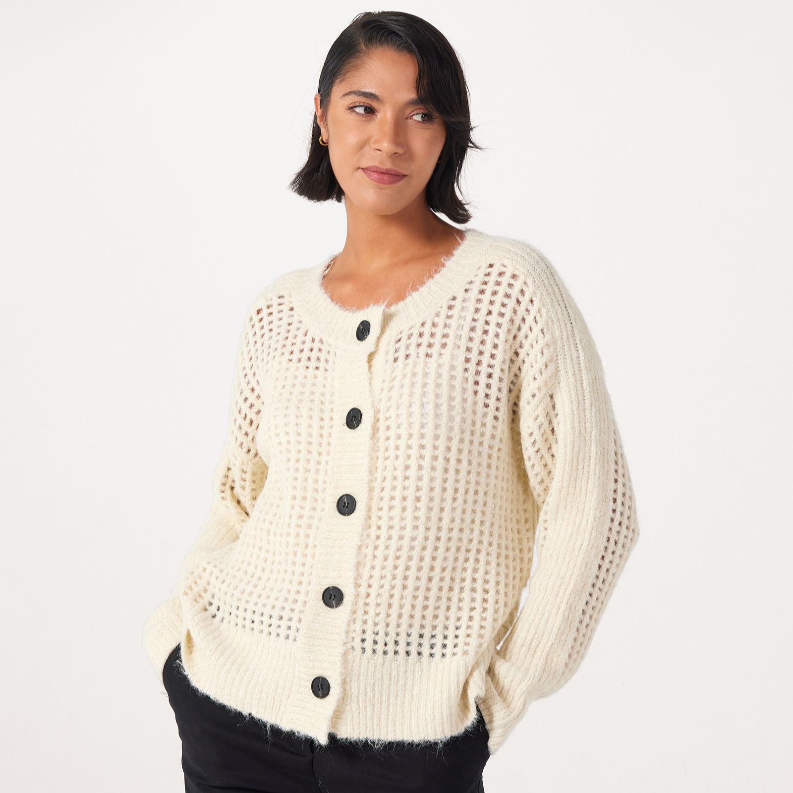 Izabel London Open Knit Cardigan