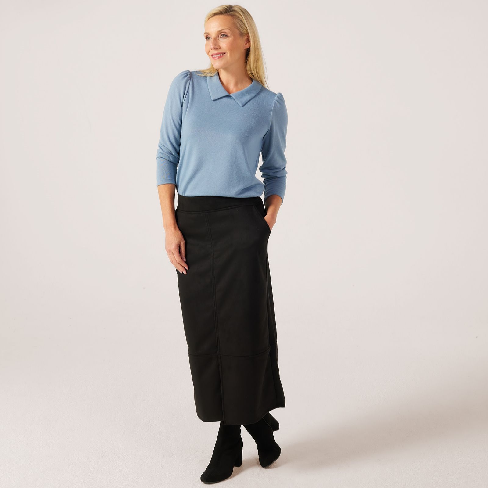 Kim & Co Soft Touch Long Sleeve Collar Top