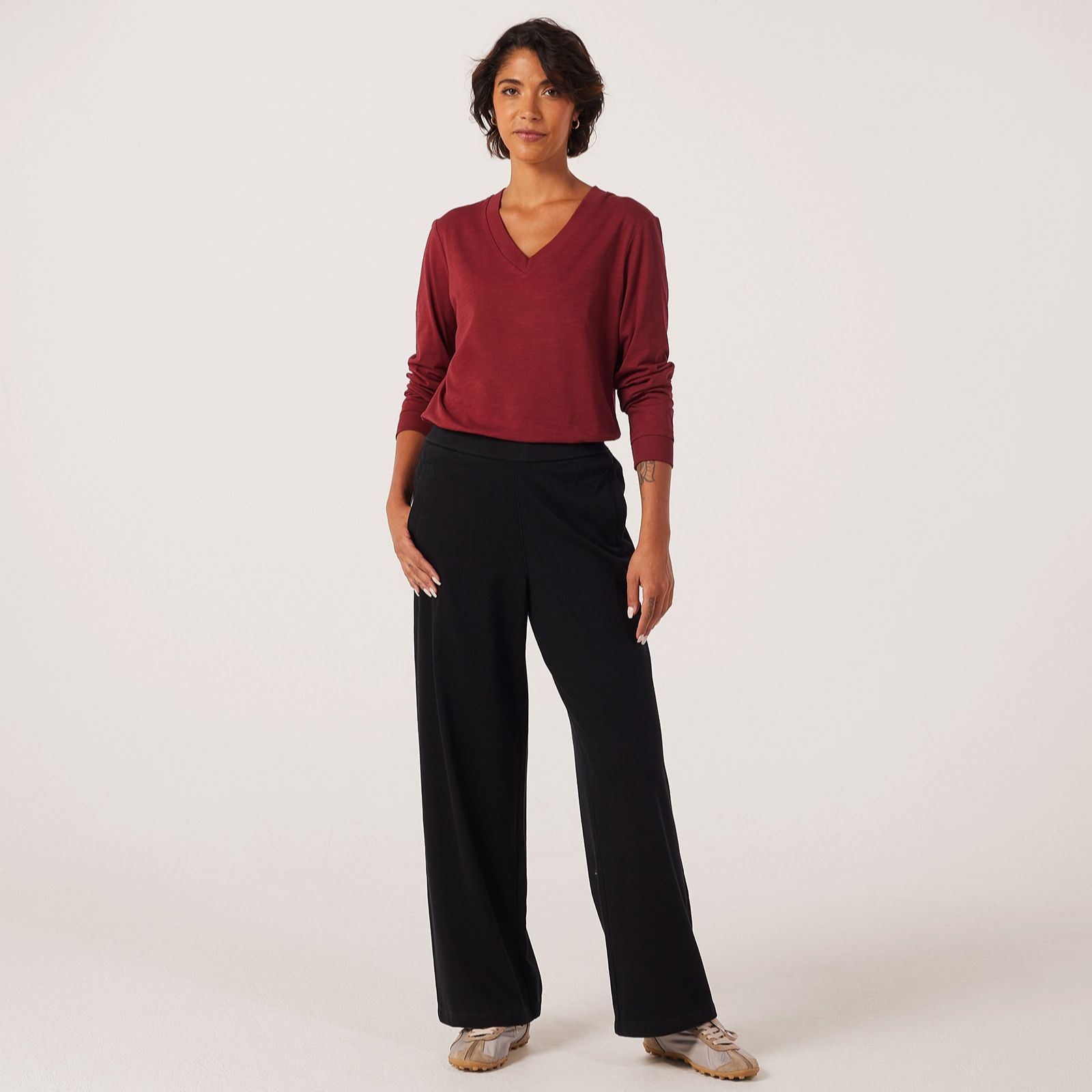 Denim & Co. Denim Style Wide Leg Trouser Petite