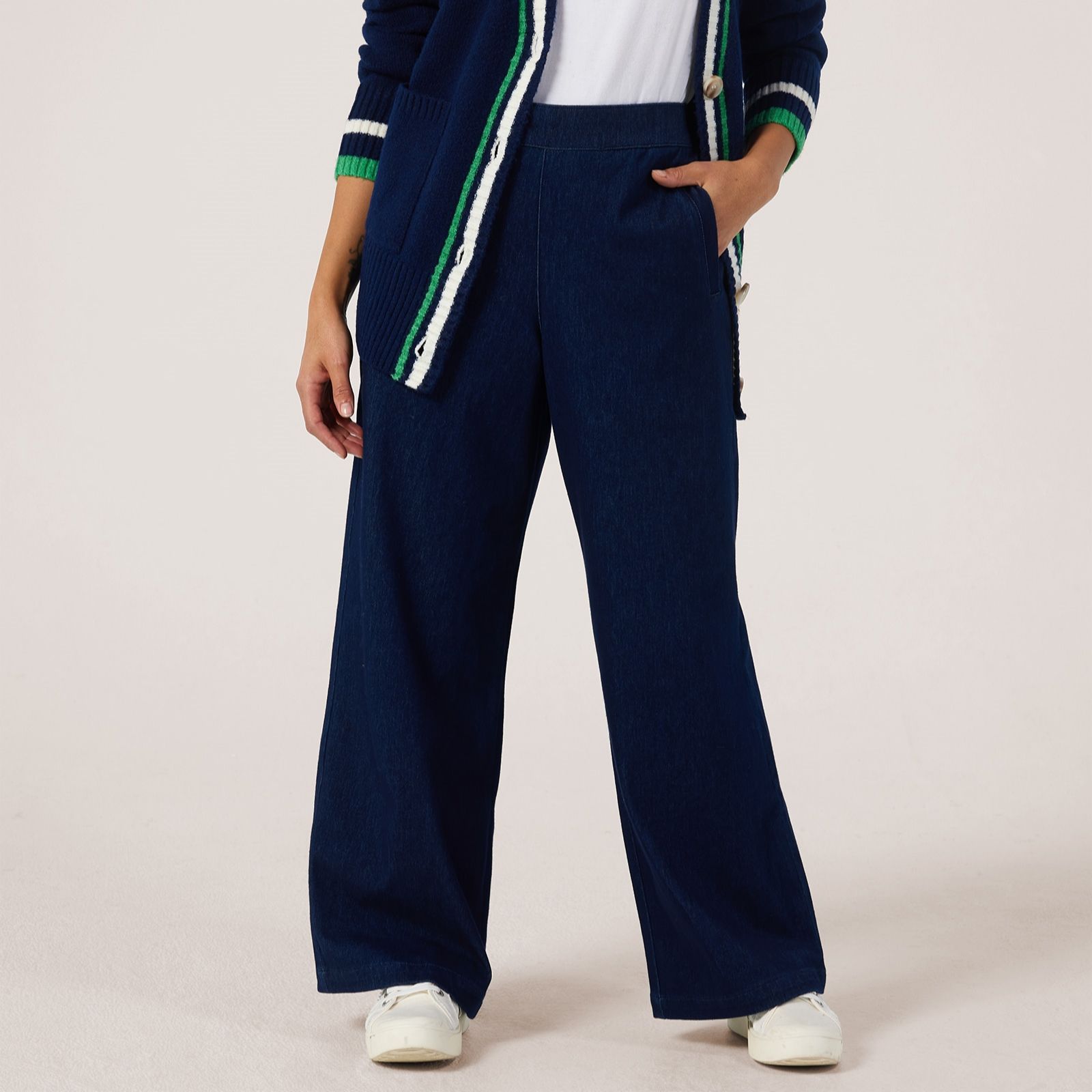 Denim & Co. Denim Style Wide Leg Trouser Petite