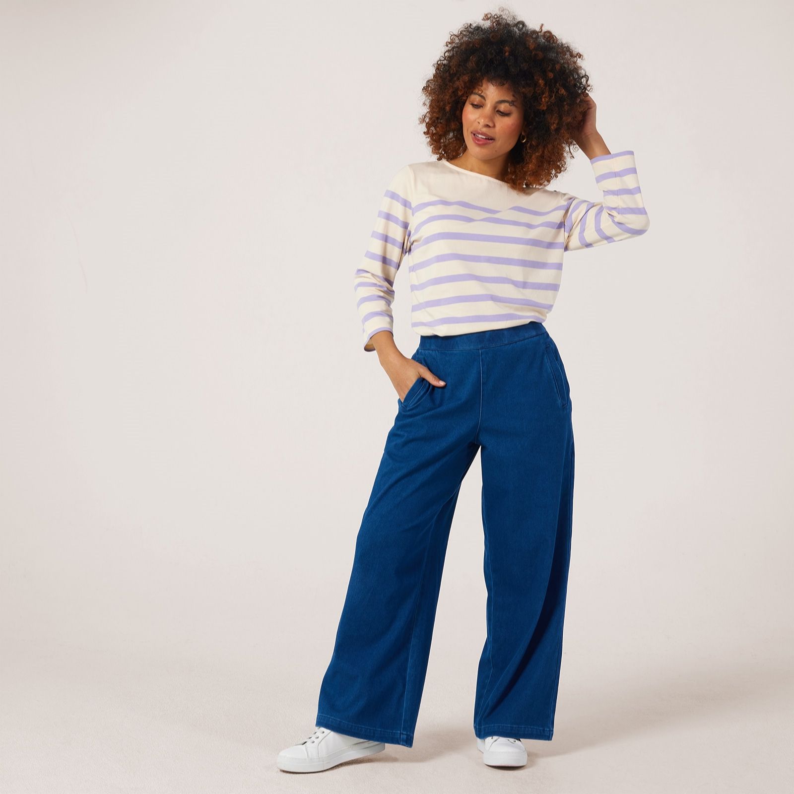 Denim & Co. Denim Style Wide Leg Trouser Petite