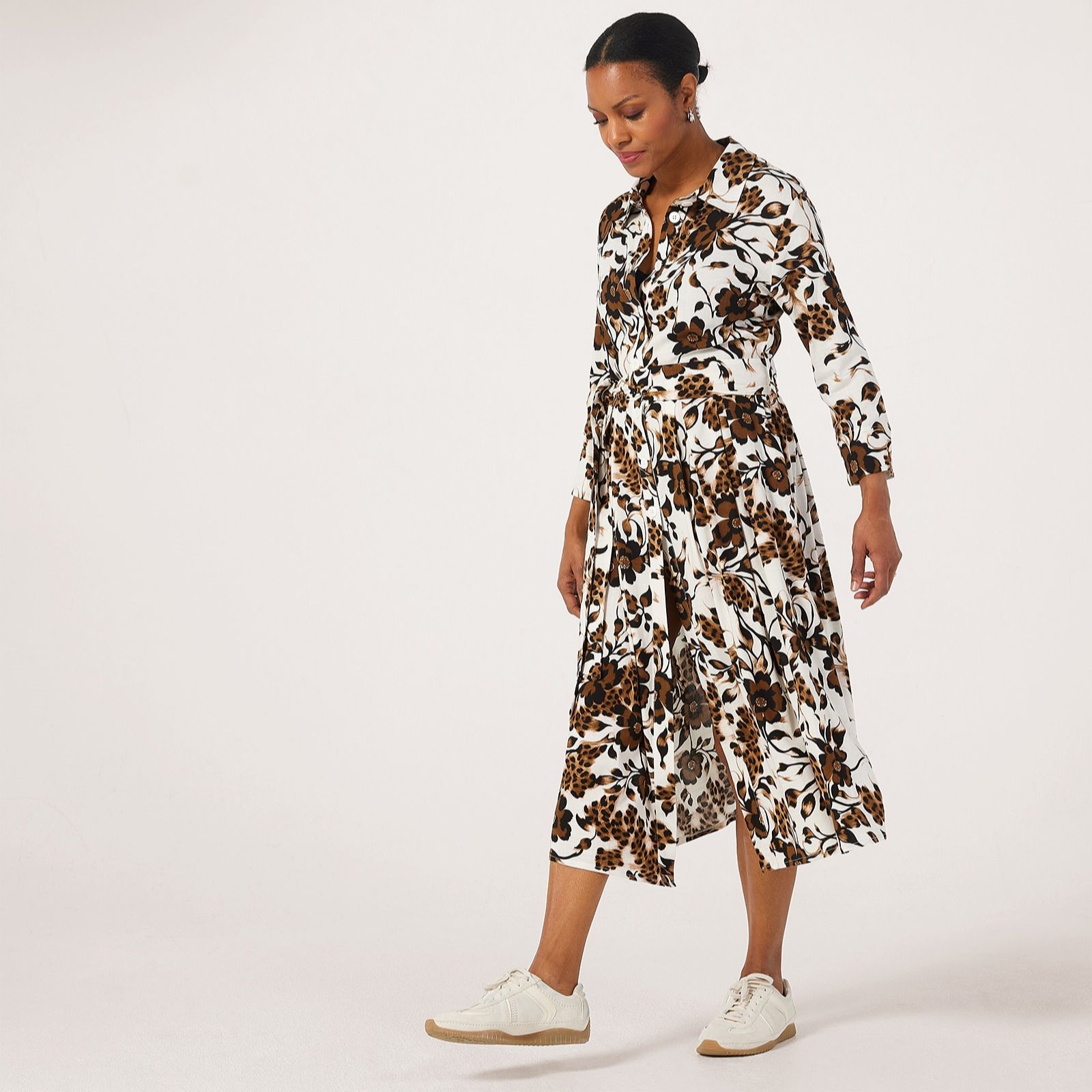 Helene Berman Floral Animal Print Dress