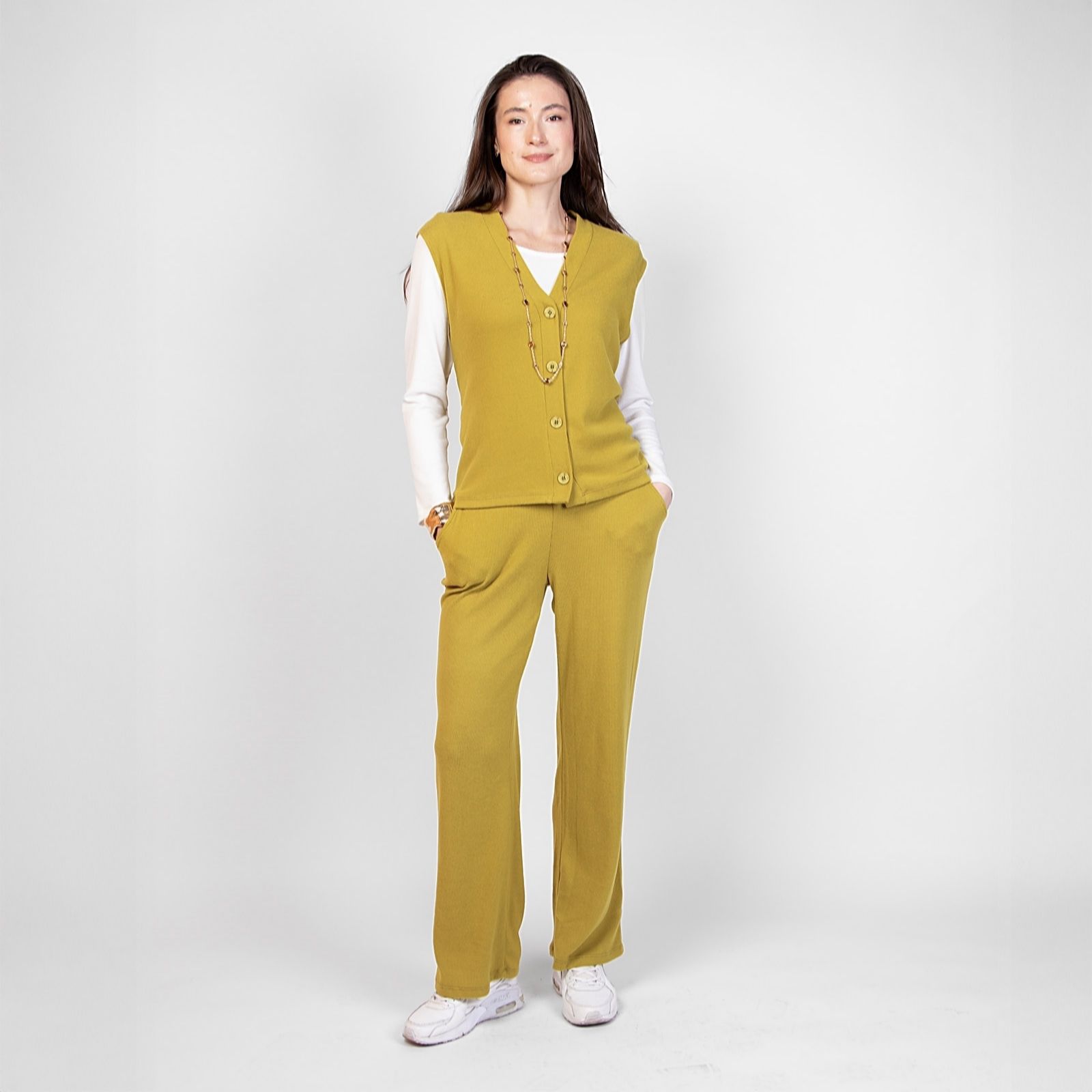 Kim & Co Luxe Knit Grace Straight Leg Petite Trousers