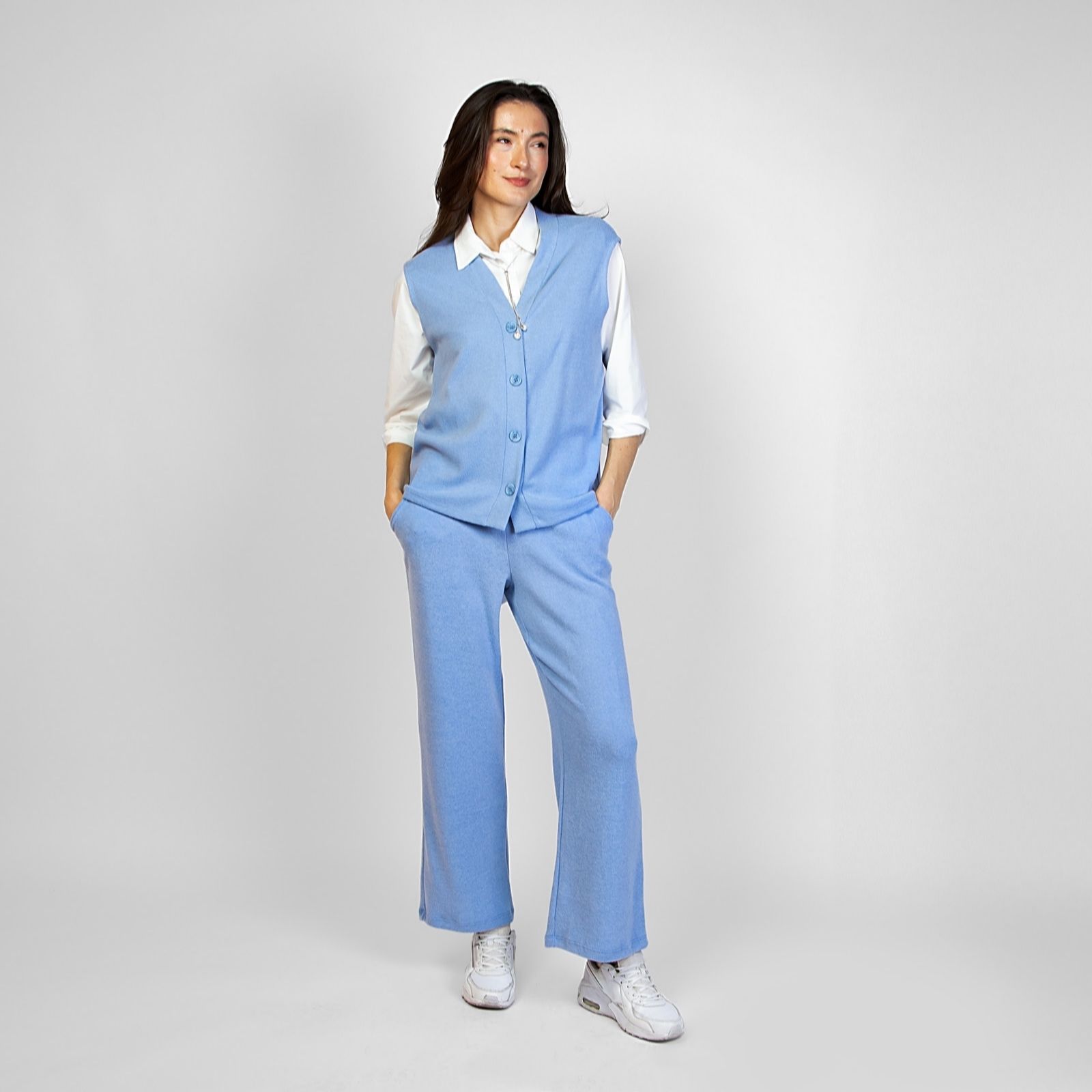 Kim & Co Luxe Knit Grace Straight Leg Petite Trousers