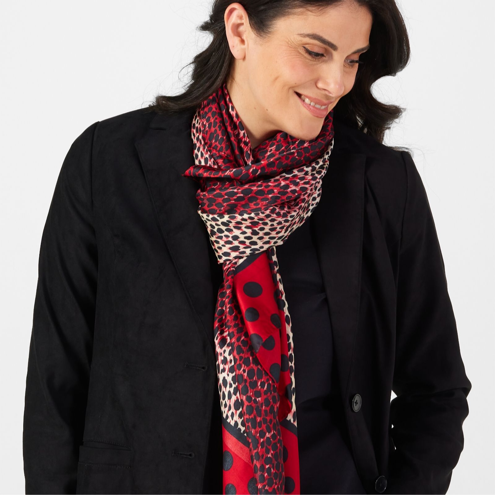 Frank Usher Sateen Border Detail Scarf - QVC UK