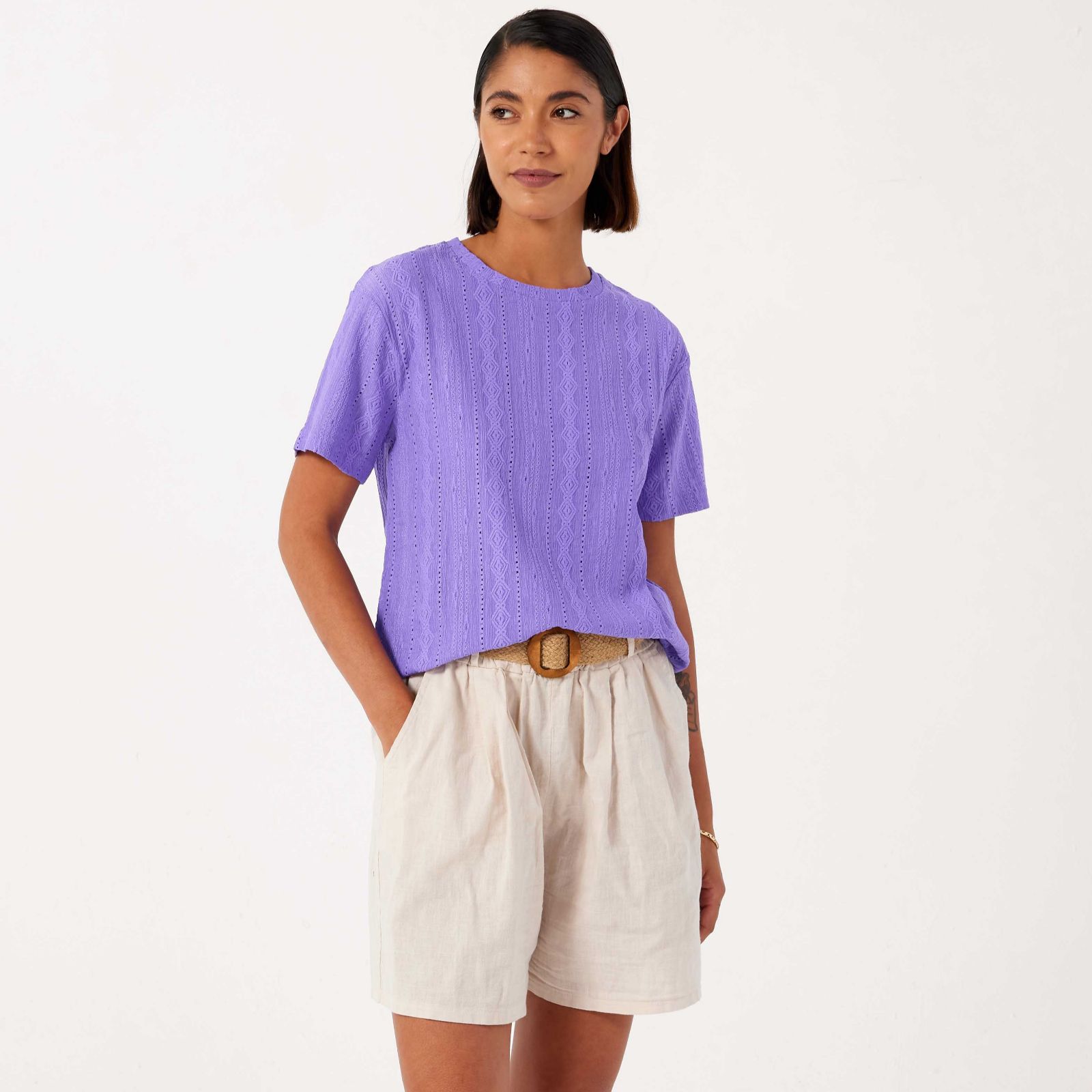 Denim & Co. Textured T-shirt