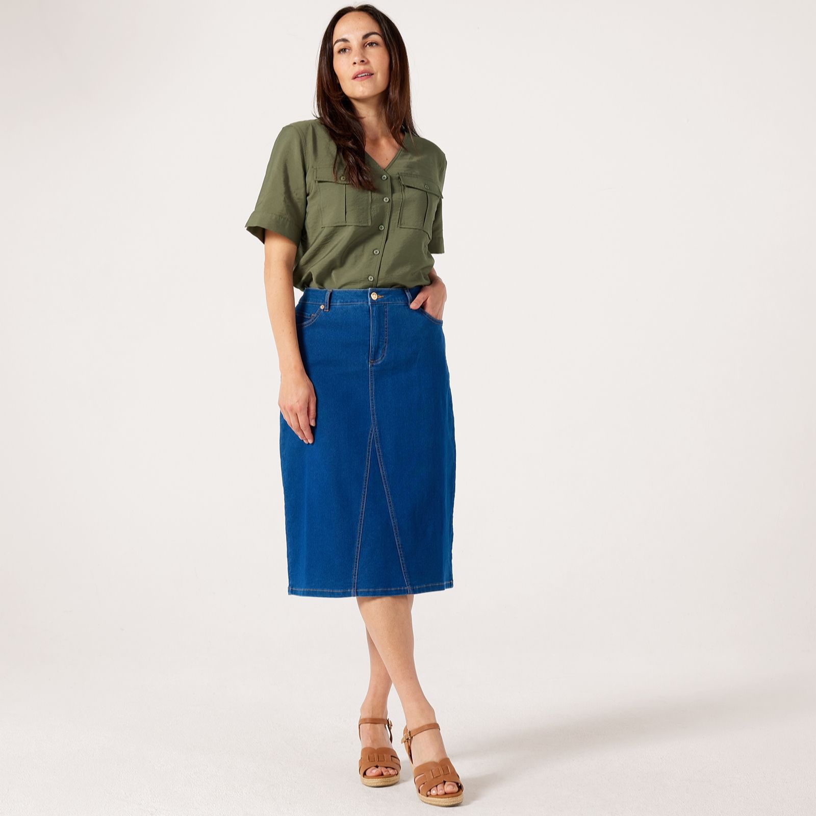 Ruth Langsford Denim Godet Skirt