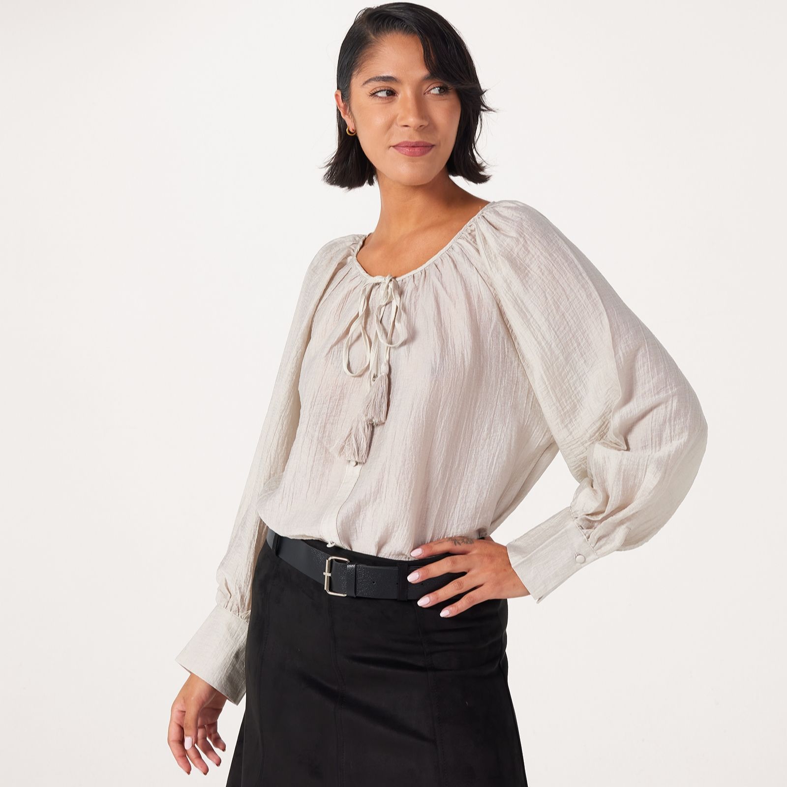 Izabel London Tie Neck Blouse