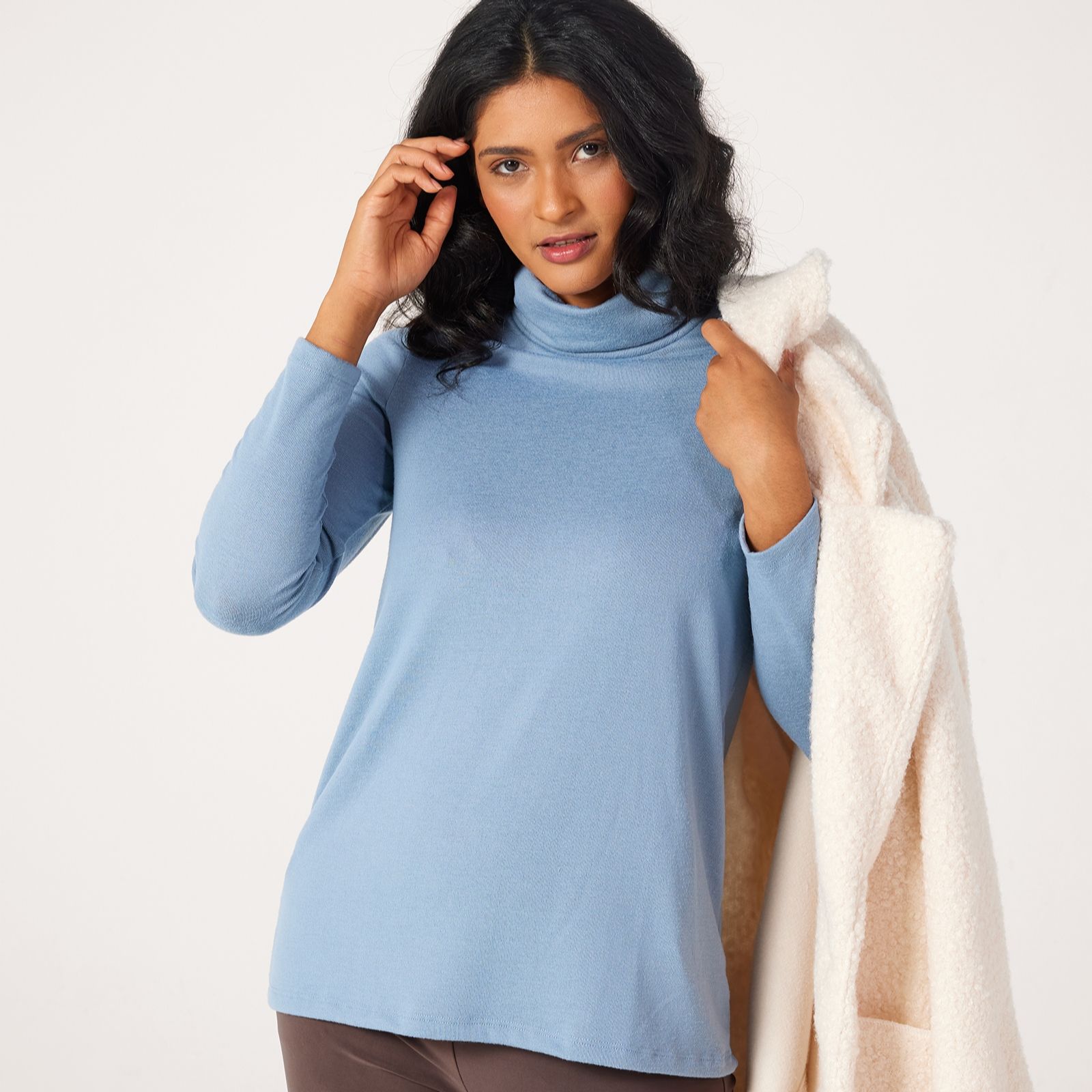 Kim & Co Soft Touch Roll Neck Long Sleeve Tunic