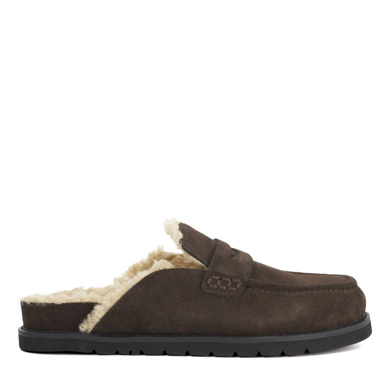 Dune London Goldy Suede Backless Mules