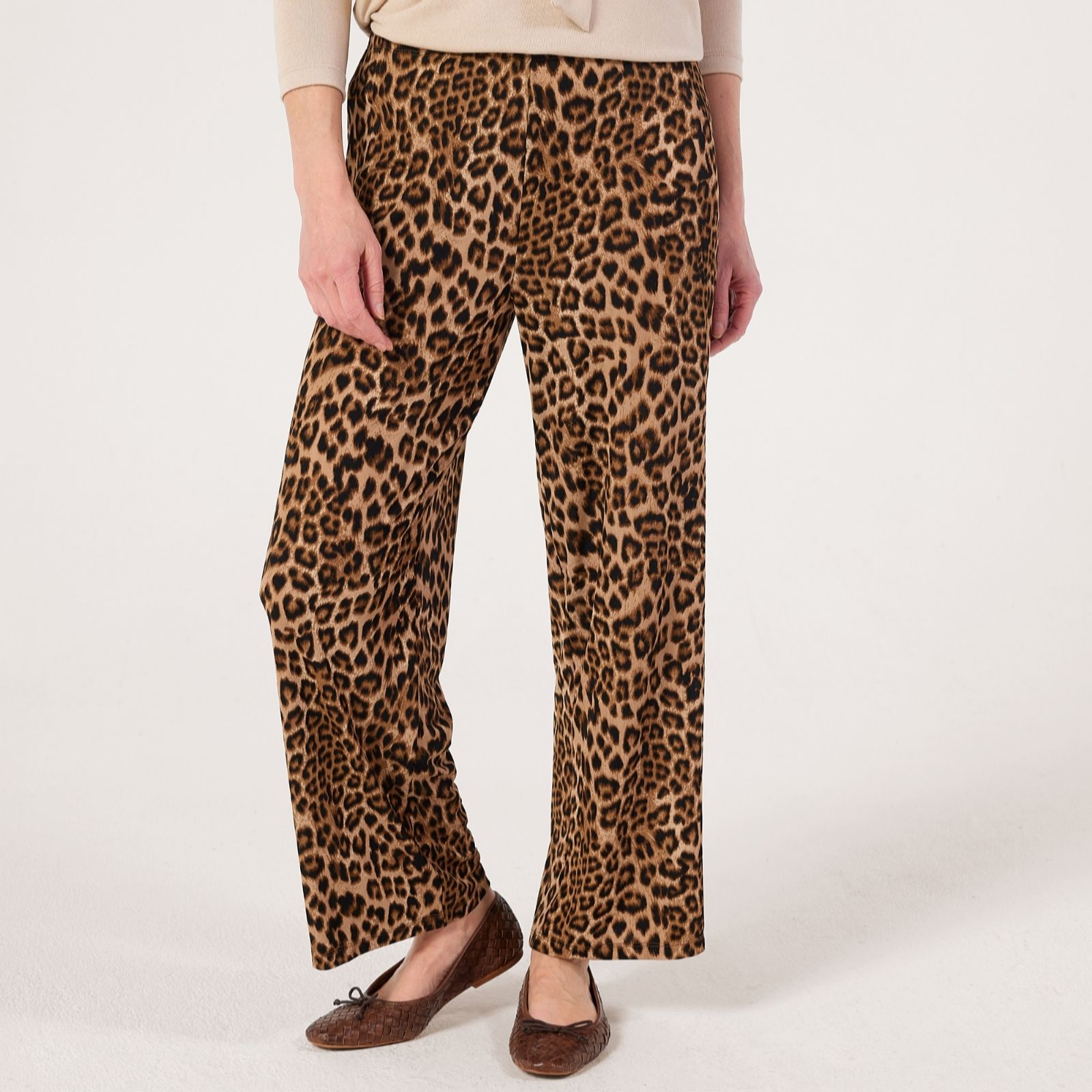 Kim & Co Printed Poly Slinky Straight Leg Standard Trousers