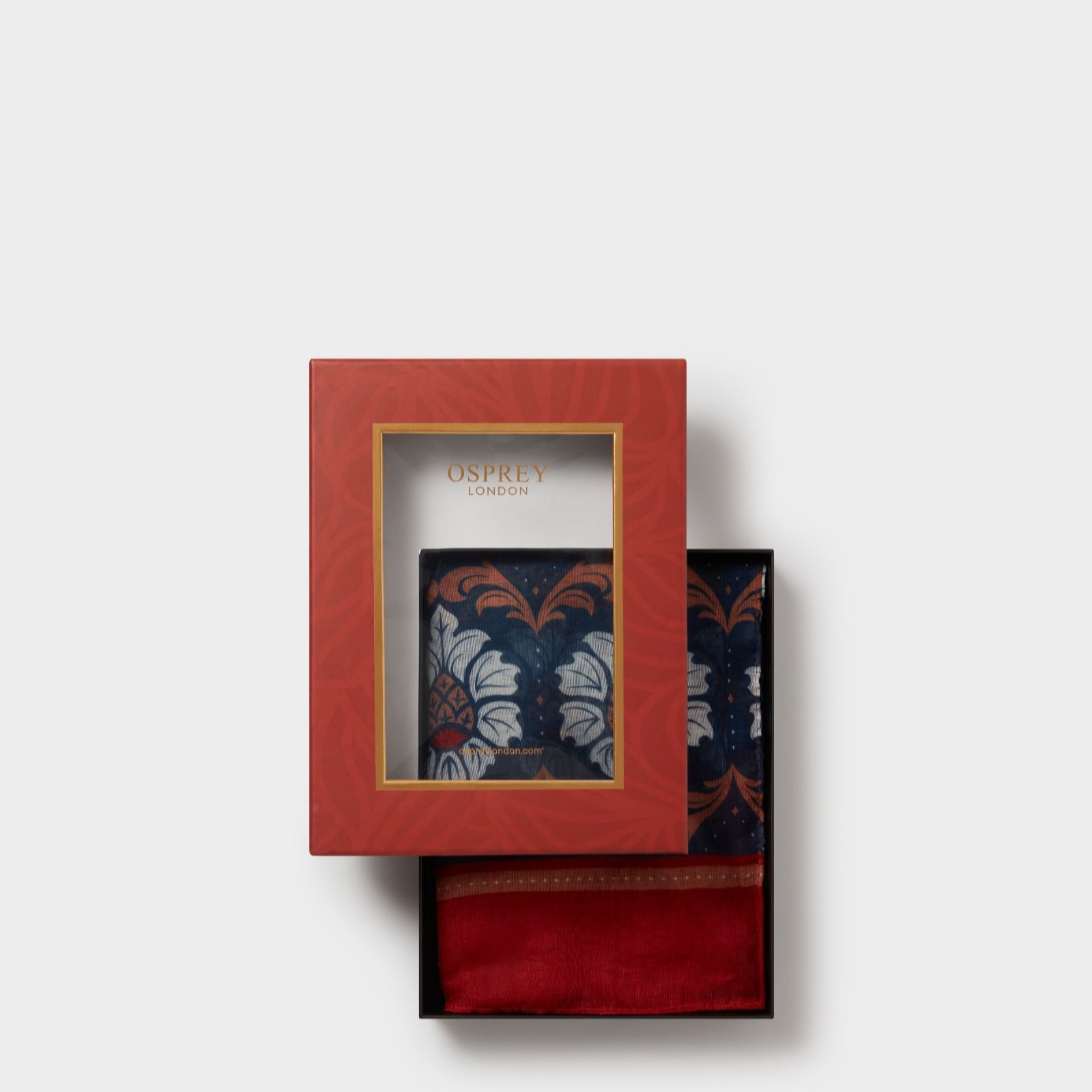 Osprey London Rosewood Garden boxed scarf