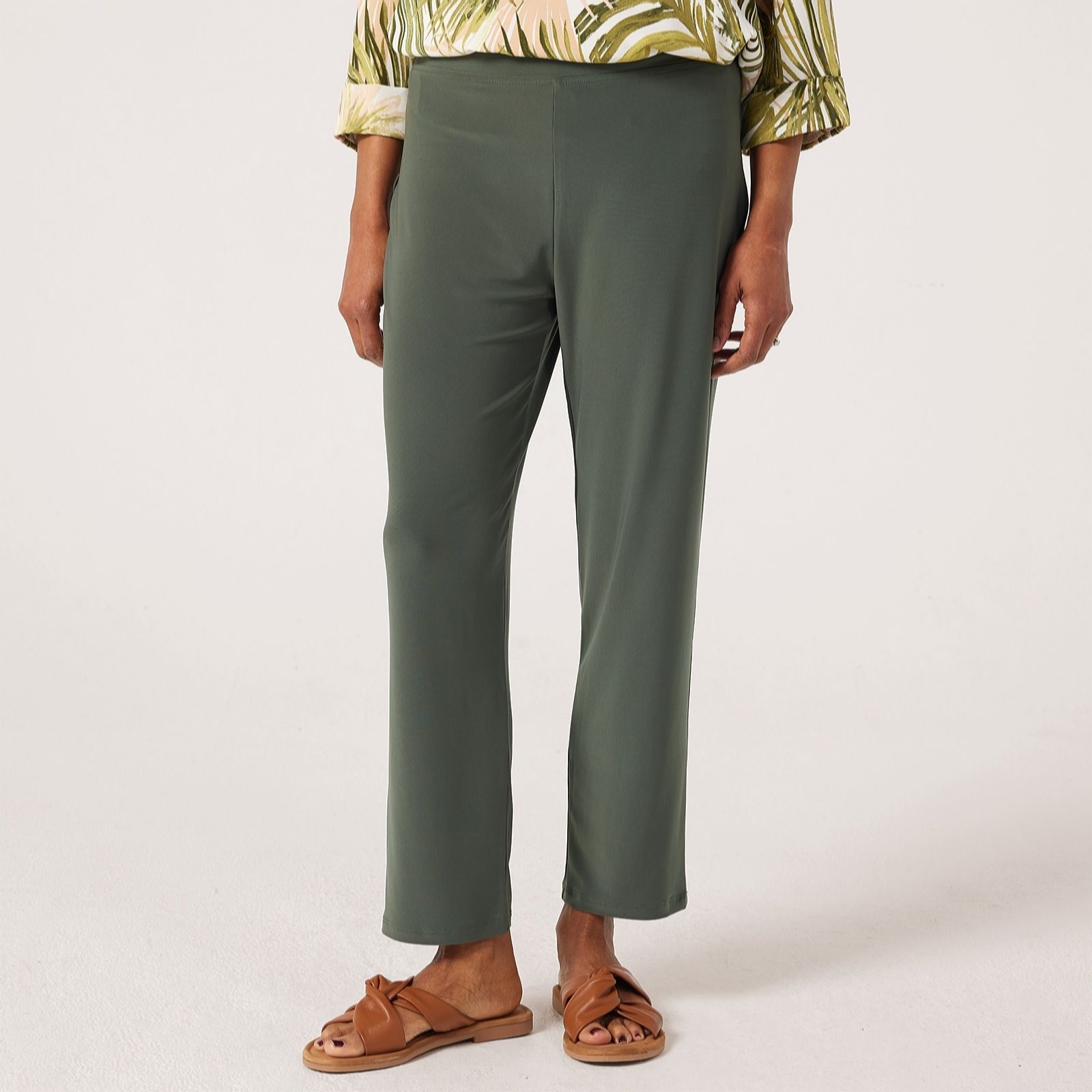 Kim & Co Deluxe Brazil Jersey Ankle Length Narrow Leg Petite Trousers