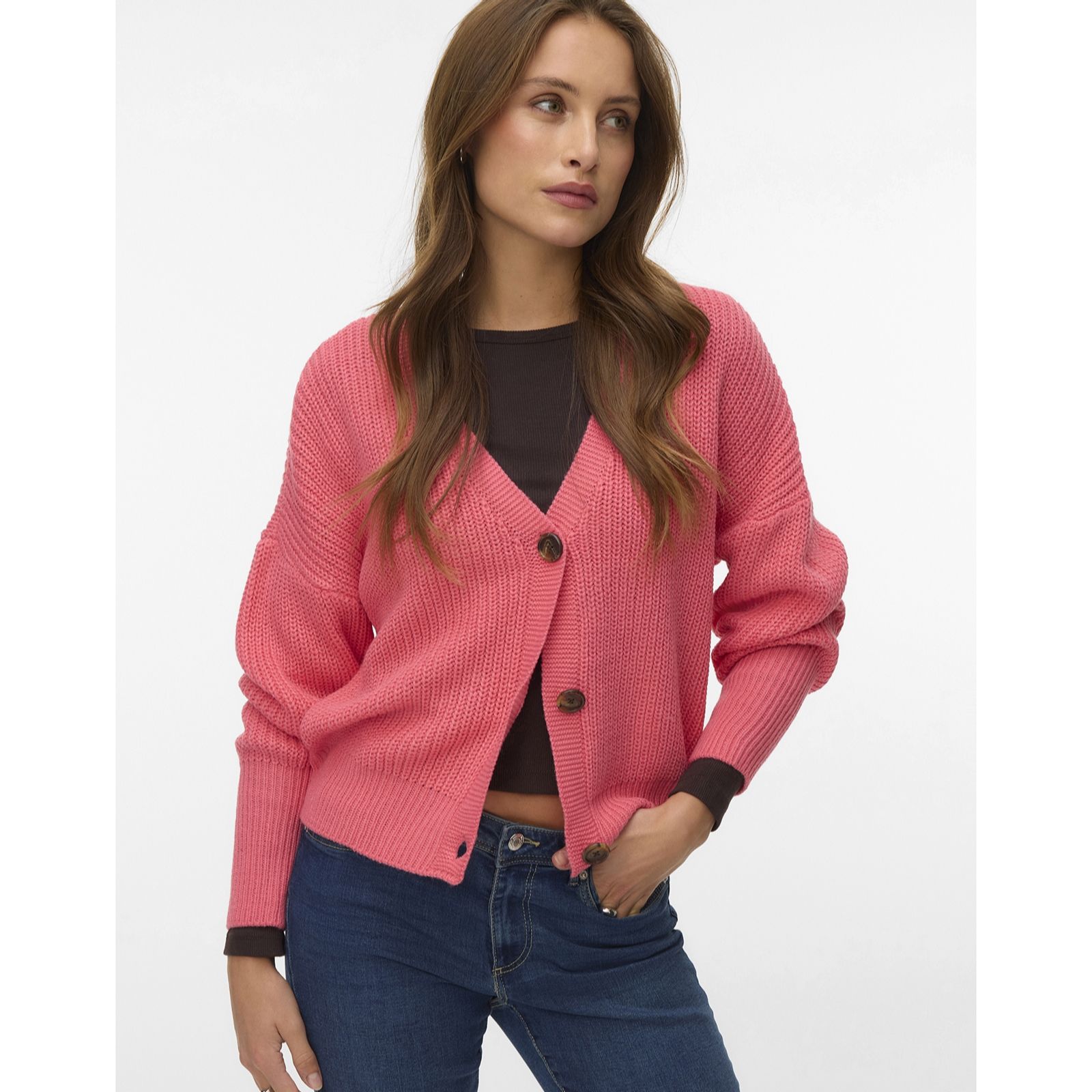 Vero Moda Lea V-Neck Cuff Detail Cardigan