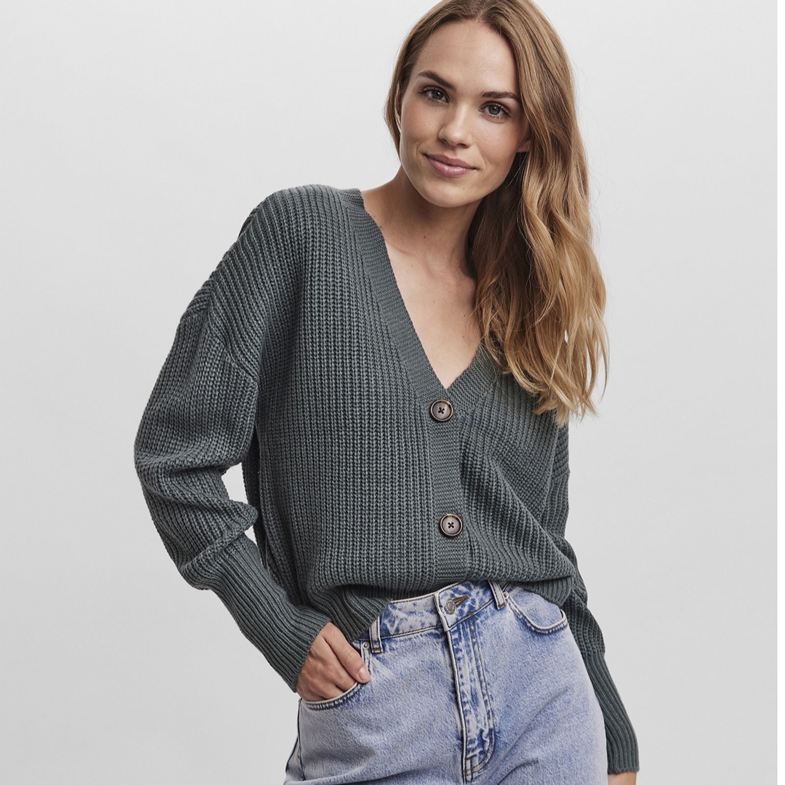 Vero Moda Lea V-Neck Cuff Detail Cardigan