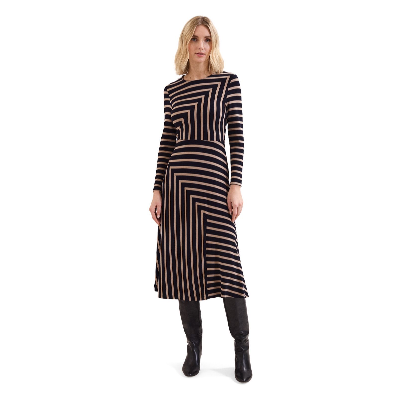 Phase Eight Mia Striped Jersey Midi Dress