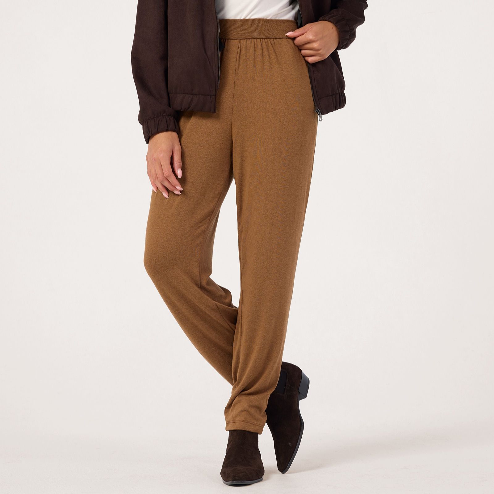 Kim & Co Fine Sweater Knit Ankle Length Wellness Standard Trousers