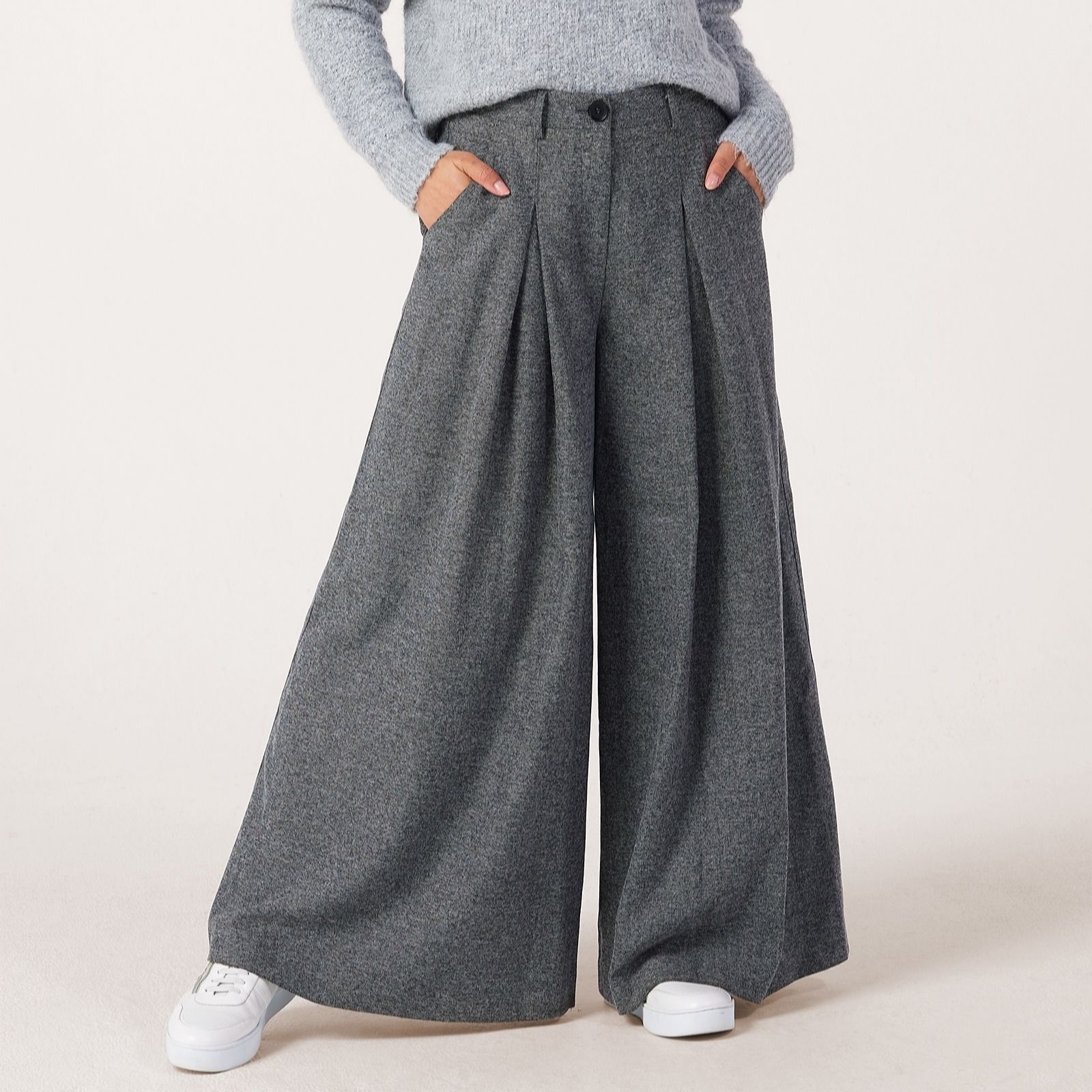 Apricot Inverted Pleat Super Wide Tailored Trousers Short