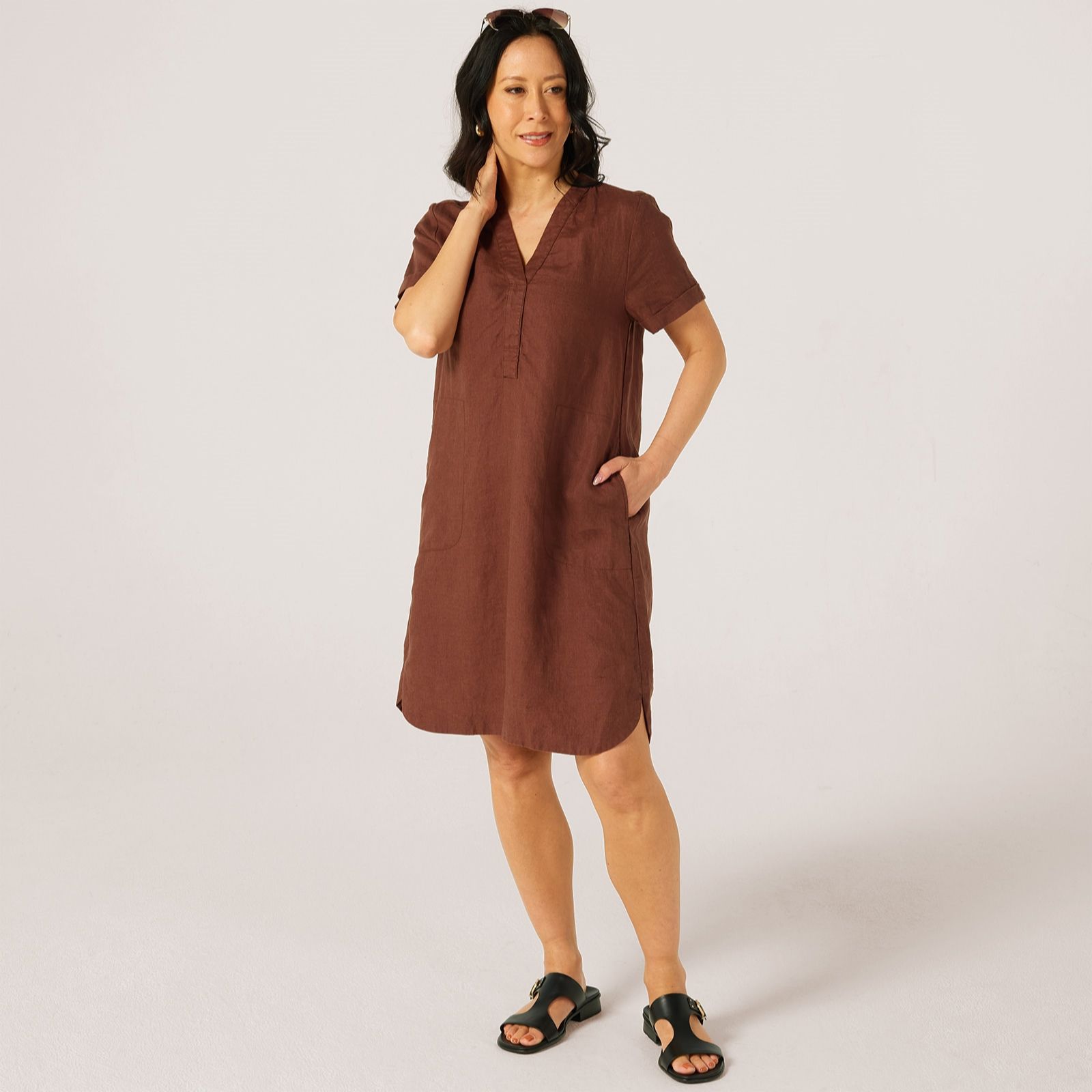 Masai Copenhagen Nareela 100% Linen Short Sleeve Dress