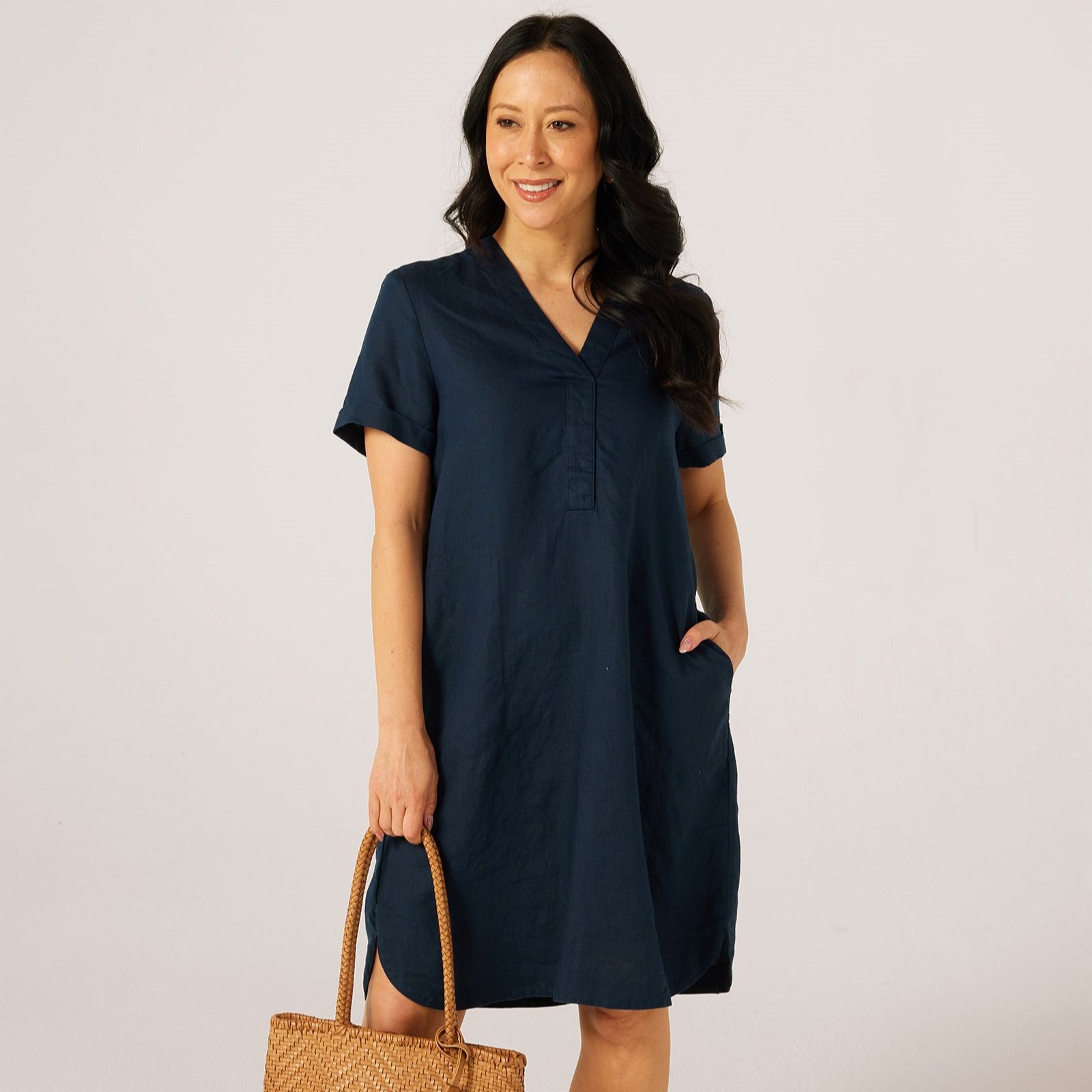 Masai Copenhagen Nareela 100% Linen Short Sleeve Dress