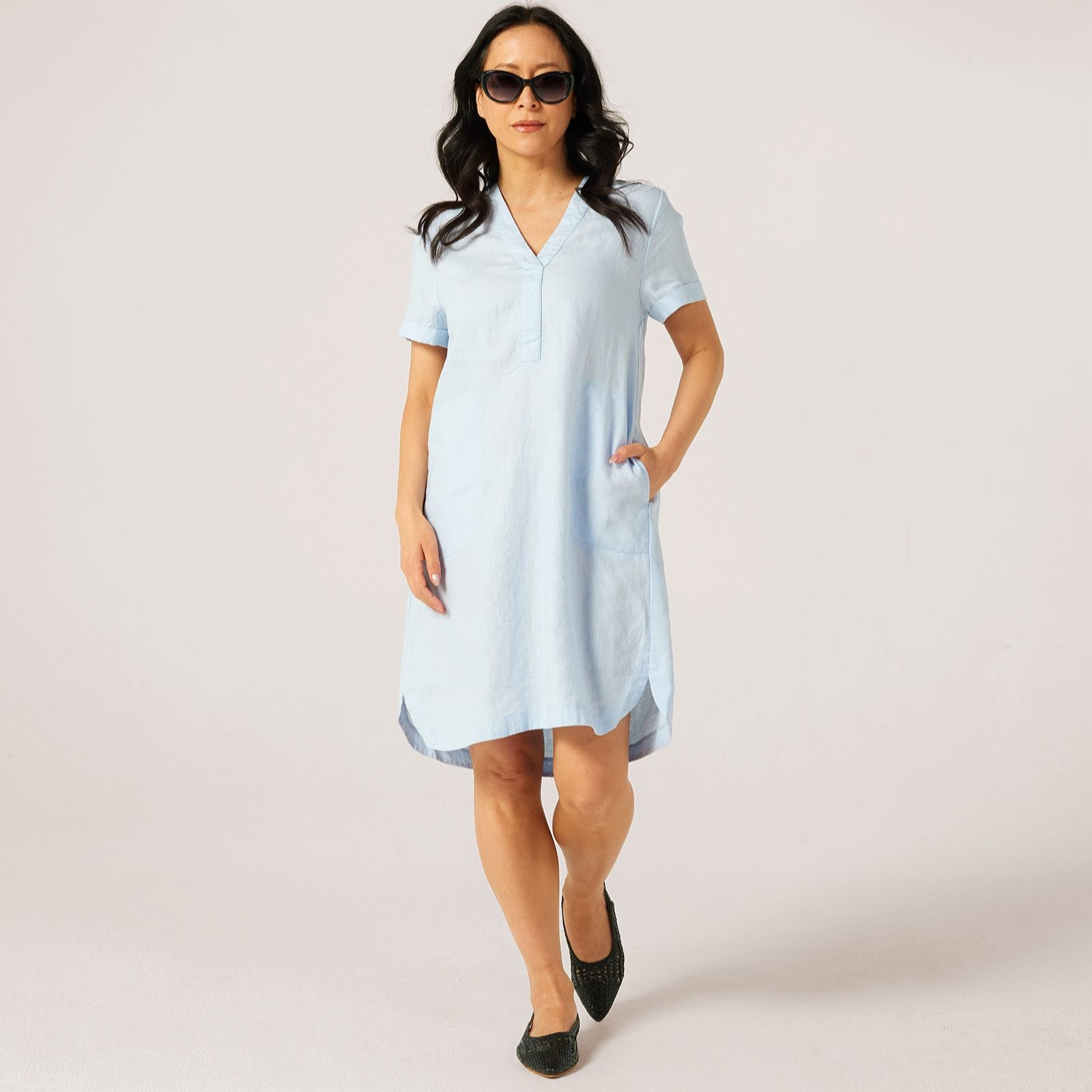 Masai Copenhagen Nareela 100% Linen Short Sleeve Dress