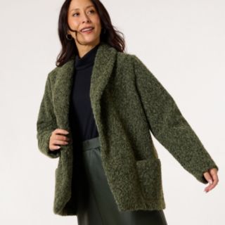 Kim & Co Mohair Look Light Coat With Pockets