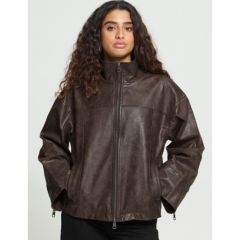 ICHI Flarina Faux Leather Jacket