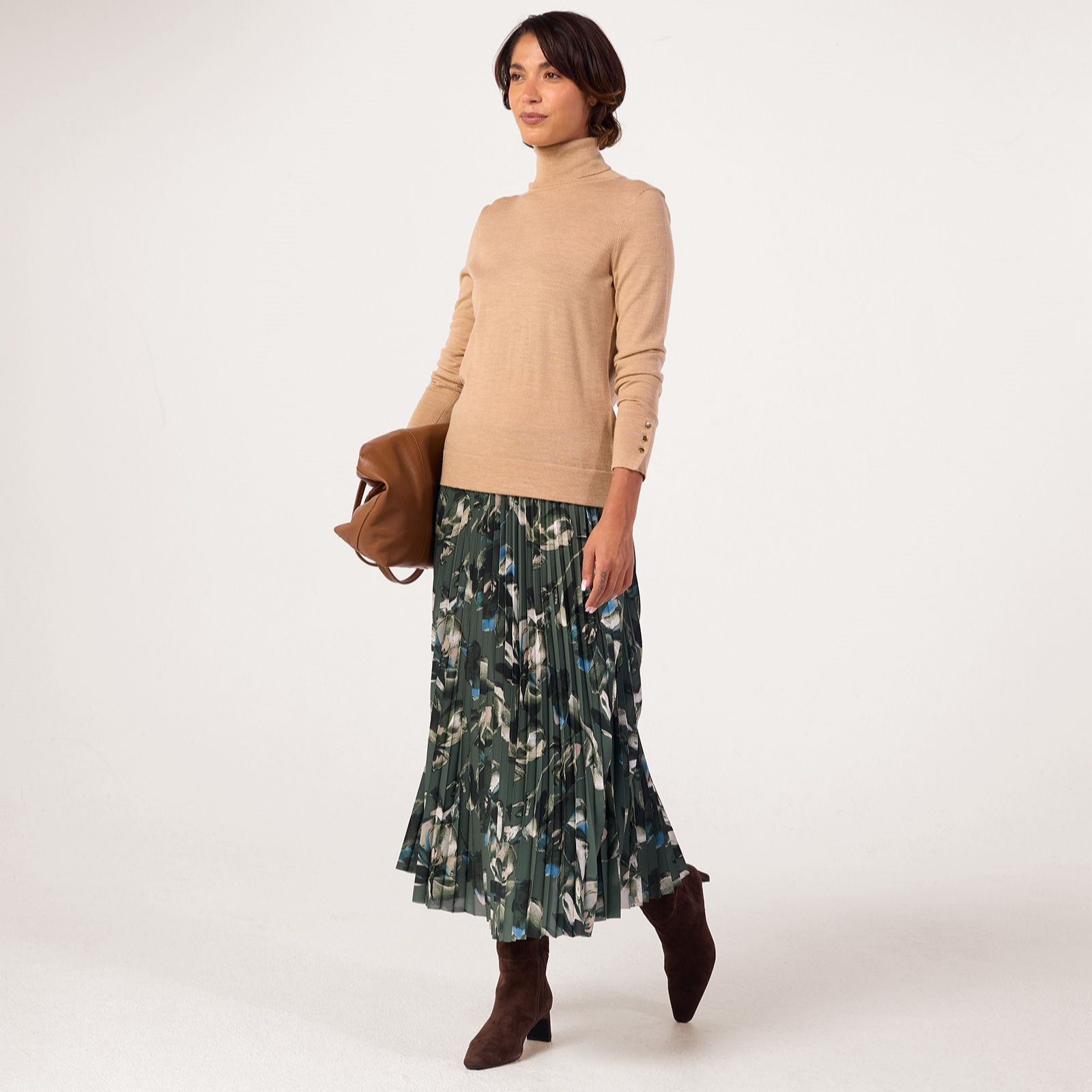Masai Copenhagen Sanai Printed Plisse Maxi Skirt with Stretch Waist