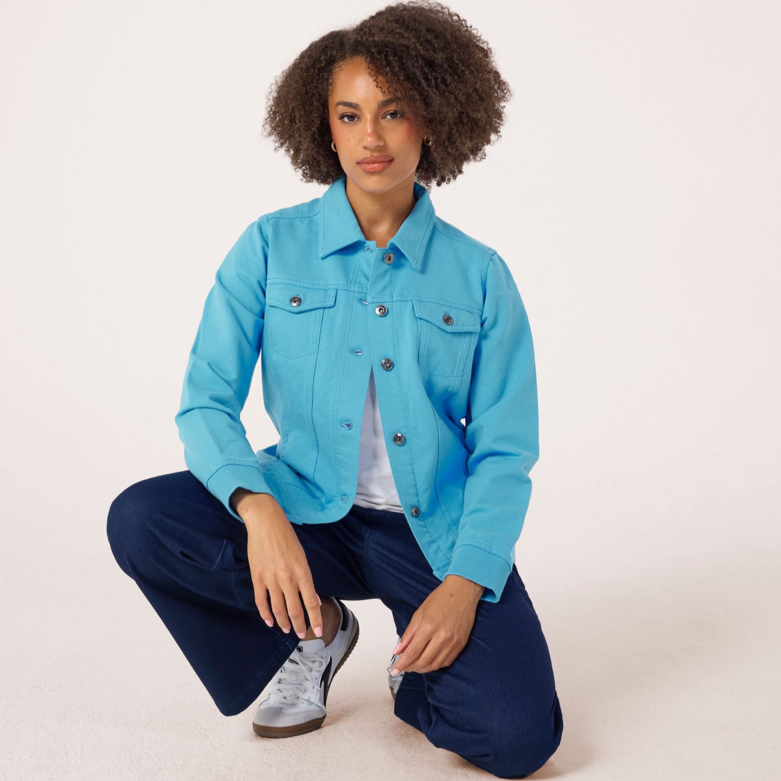 Outlet Denim & Co. Comfy Denim Style Jacket with Collar