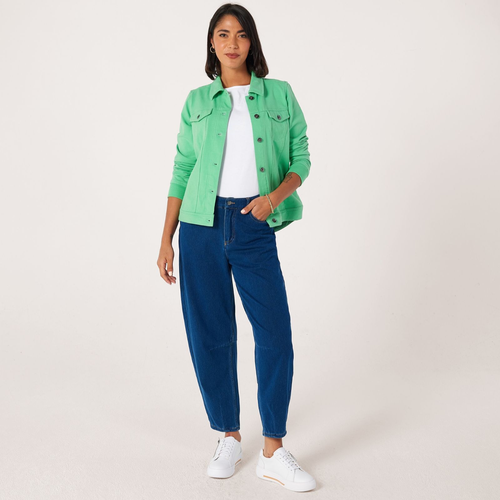 Outlet Denim & Co. Comfy Denim Style Jacket with Collar