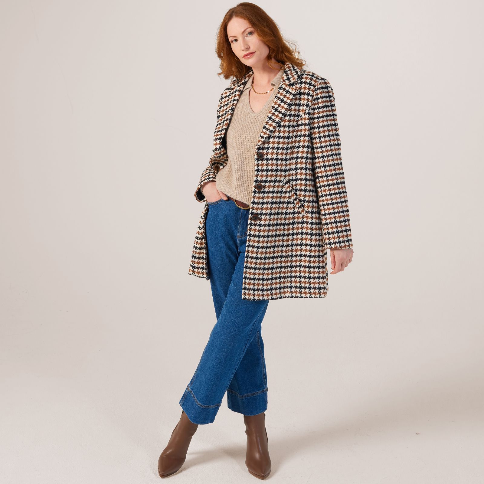 Ruth Langsford Heritage Check Coat QVC UK