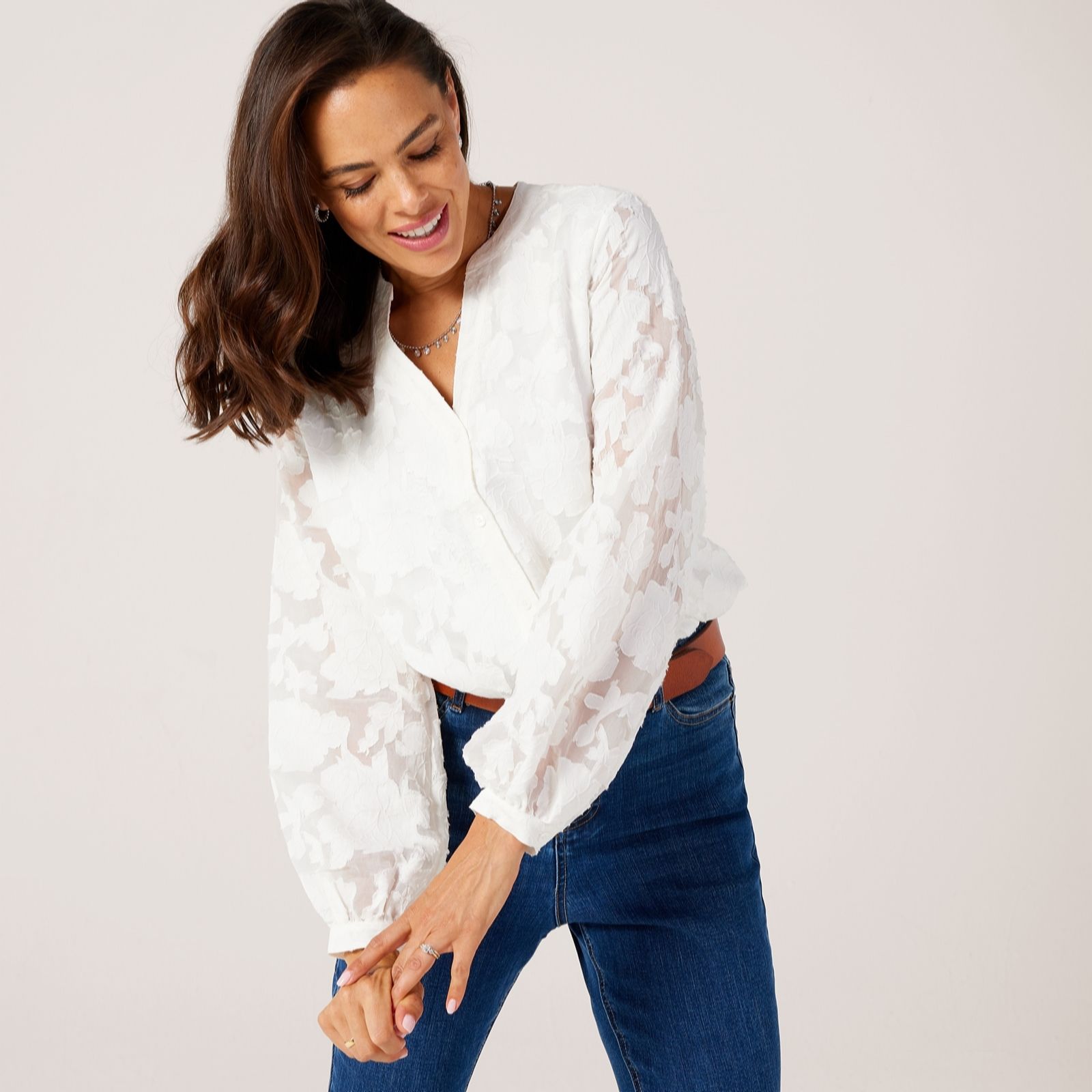 Ruth Langsford Clipped Jacquard Blouse