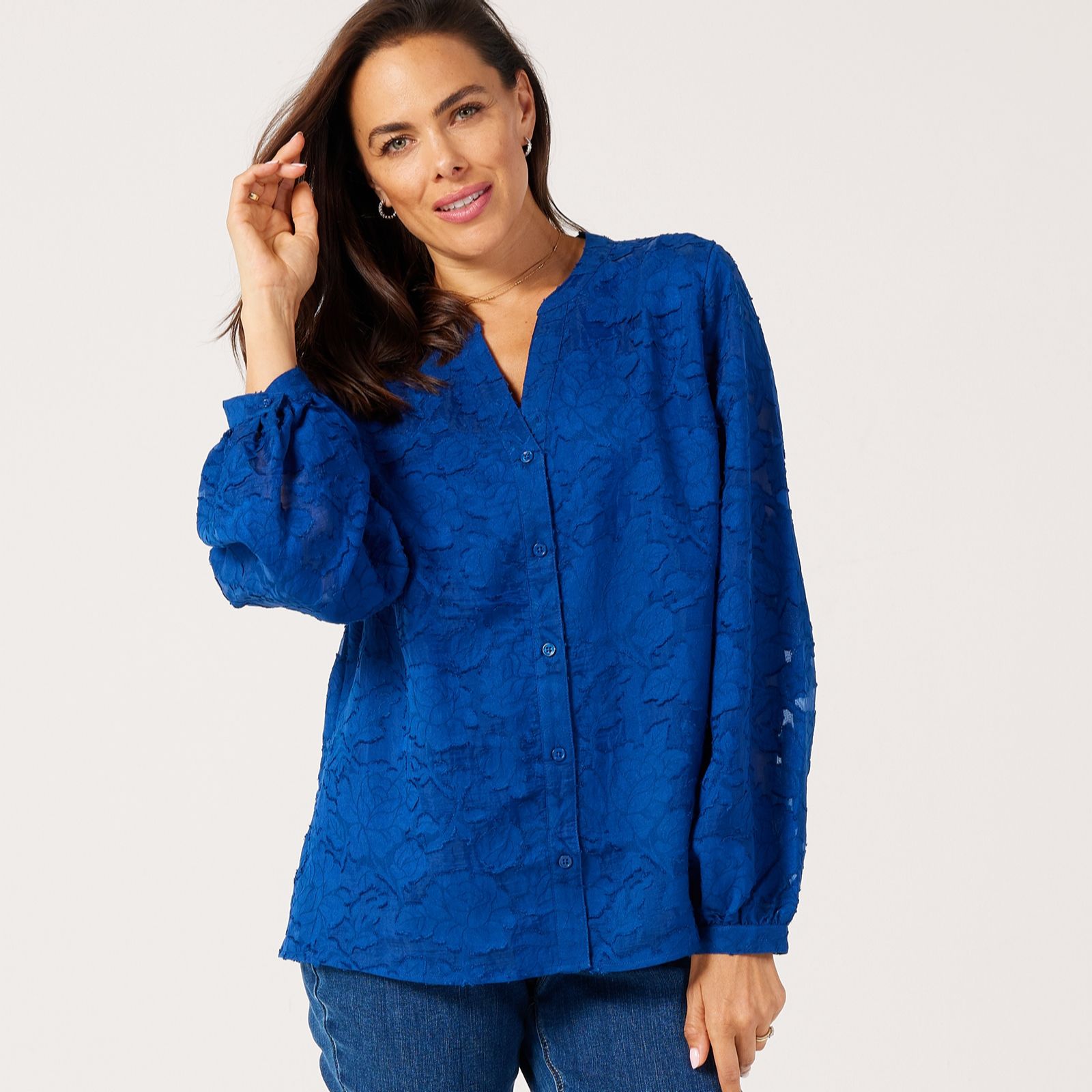 Ruth Langsford Clipped Jacquard Blouse