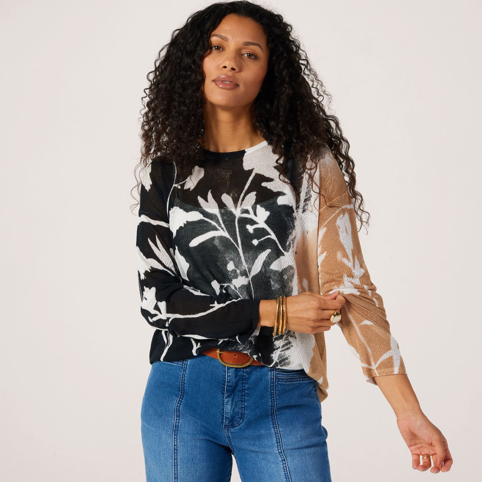 MarlaWynne Fall Floral Printed Jumper