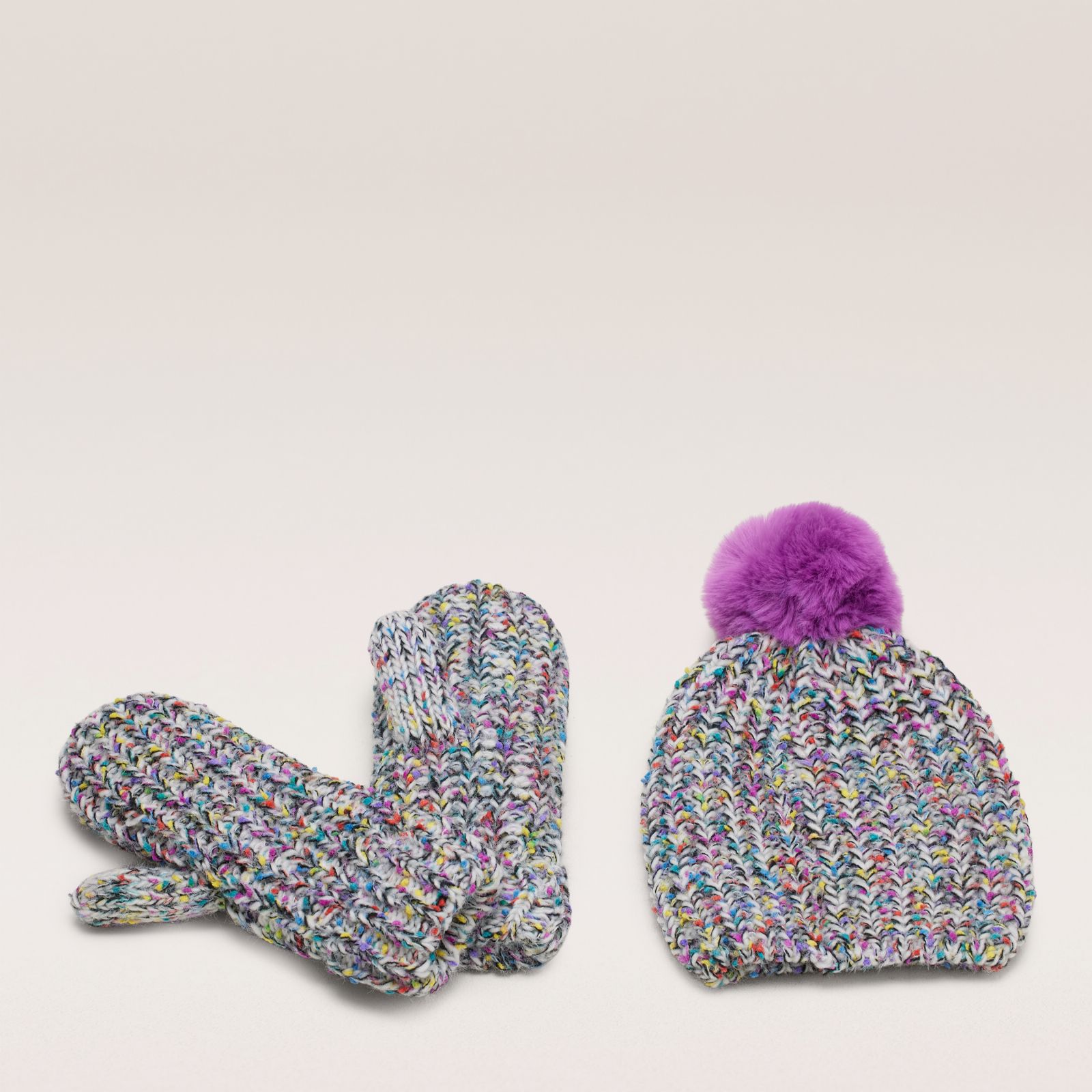 Muk Luks Marled Hat and Mitten Set