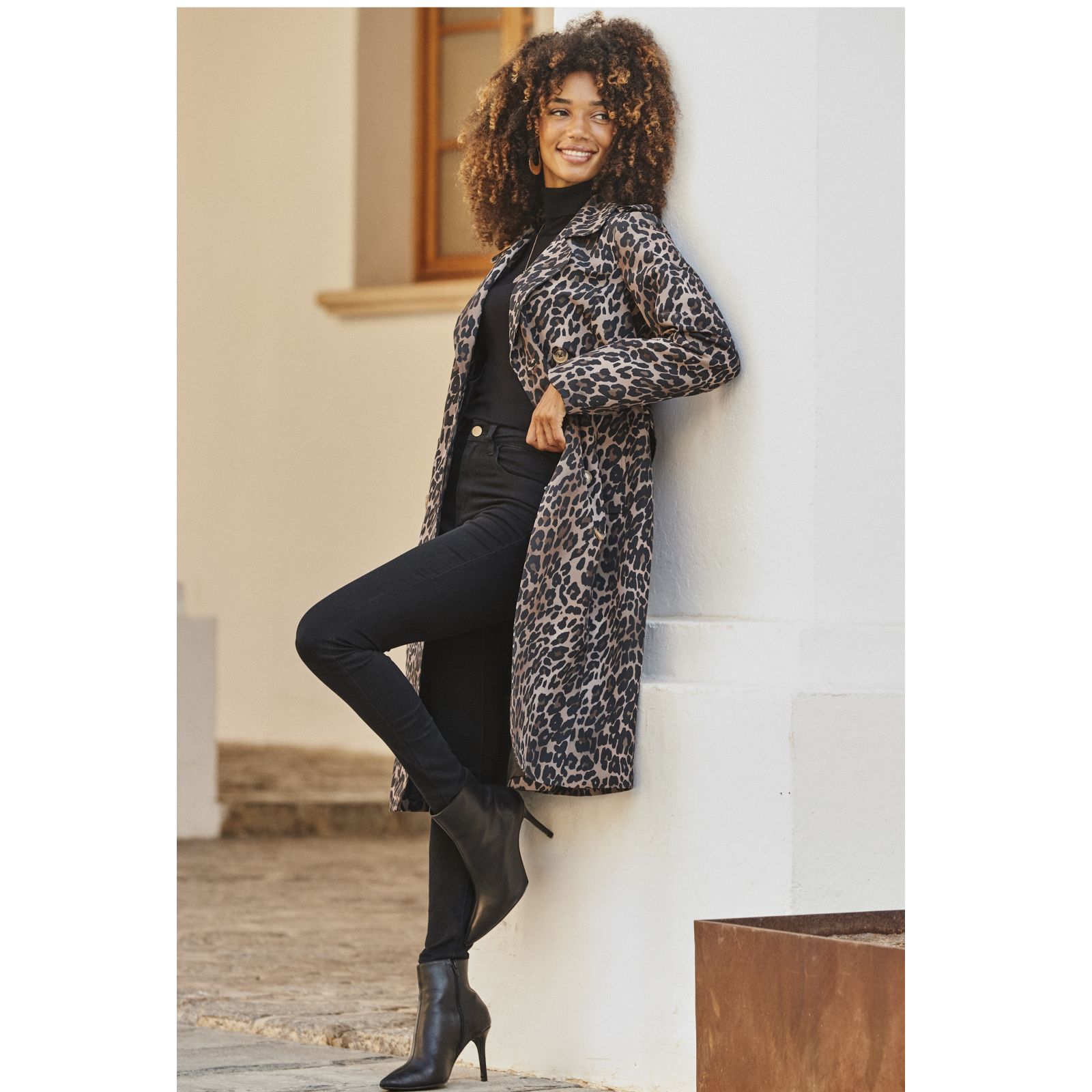 Sosandar Leopard Trench